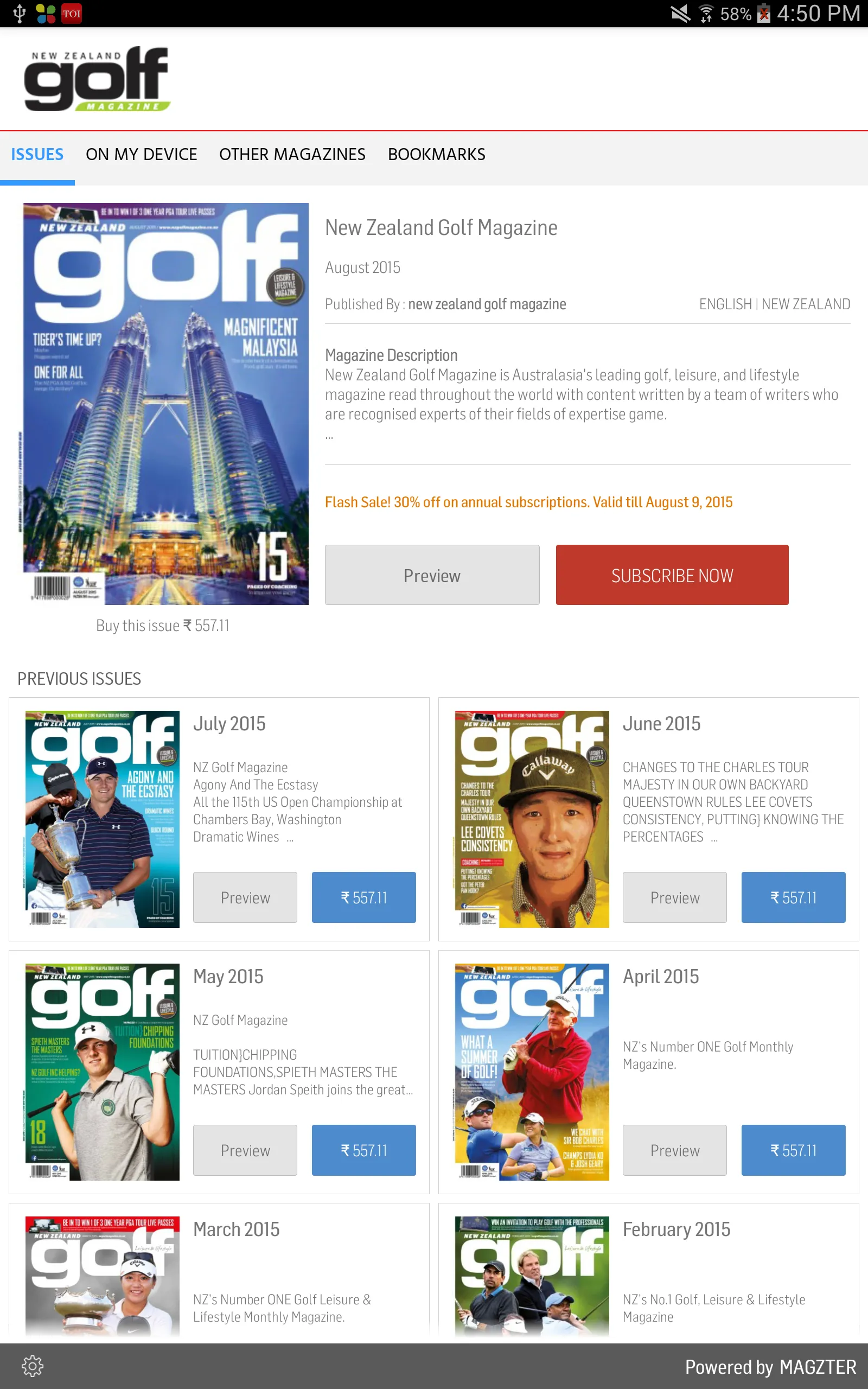 New Zealand Golf Magazine | Indus Appstore | Screenshot