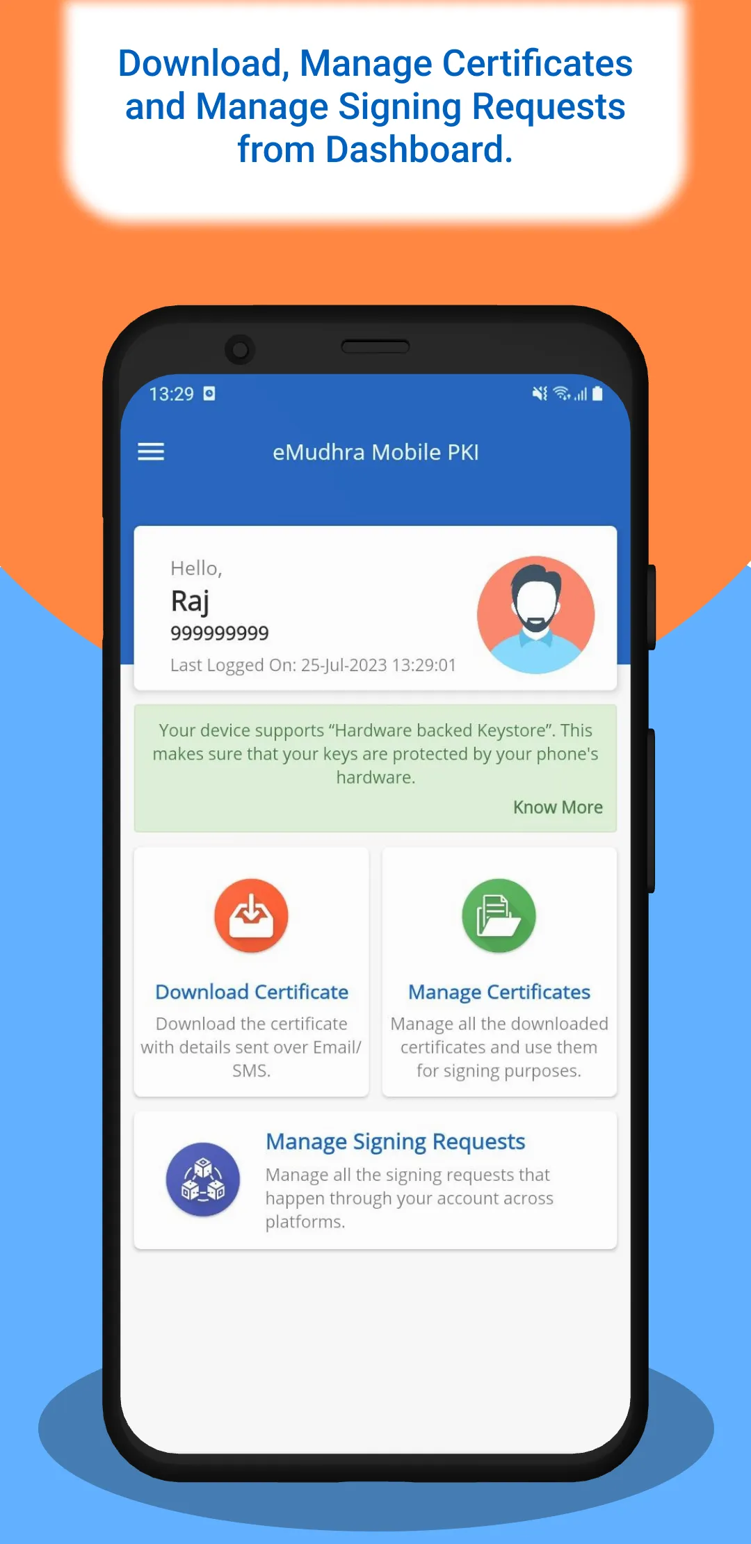 eMudhra Mobile PKI | Indus Appstore | Screenshot