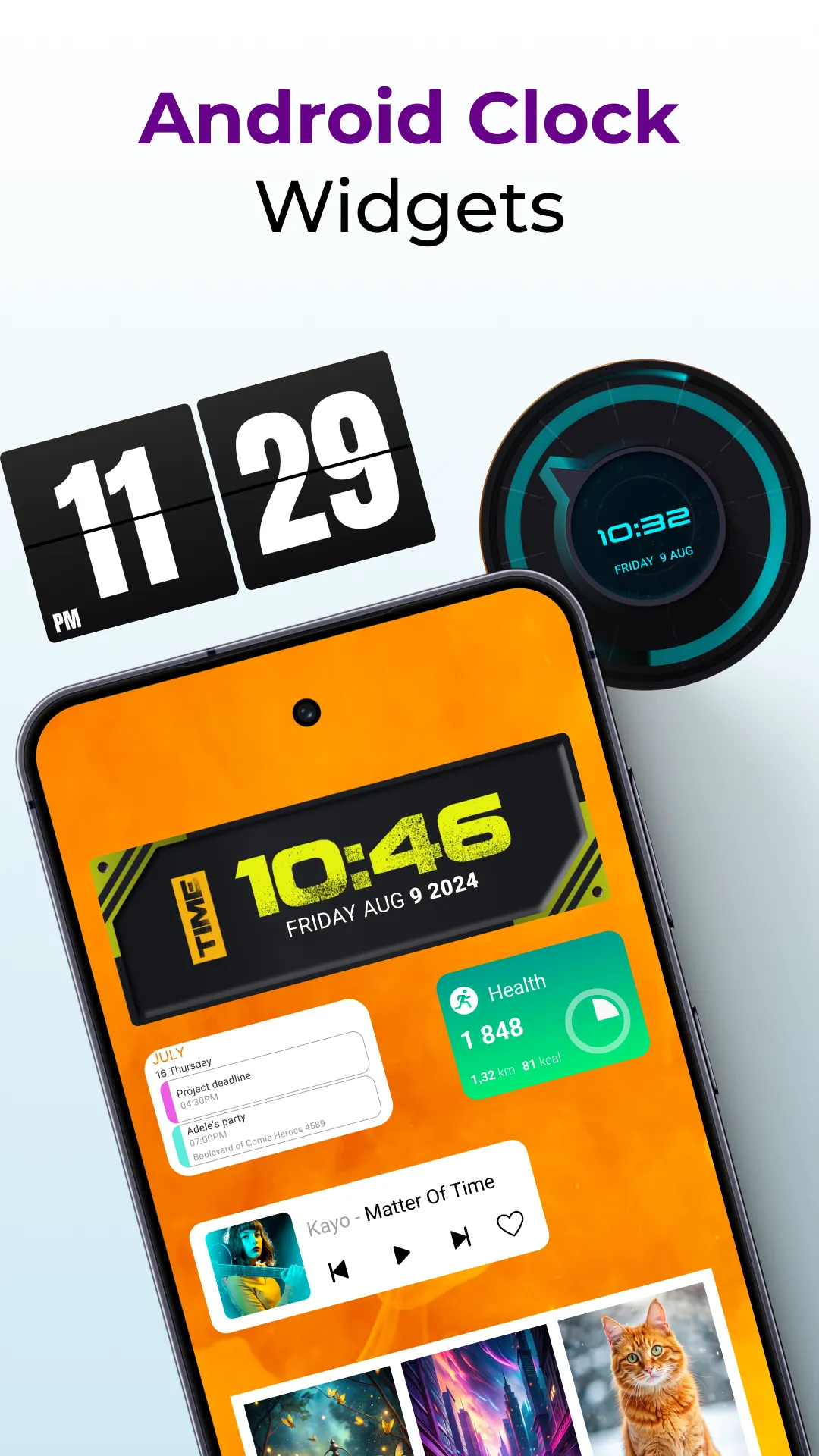 Android Clock Widgets | Indus Appstore | Screenshot