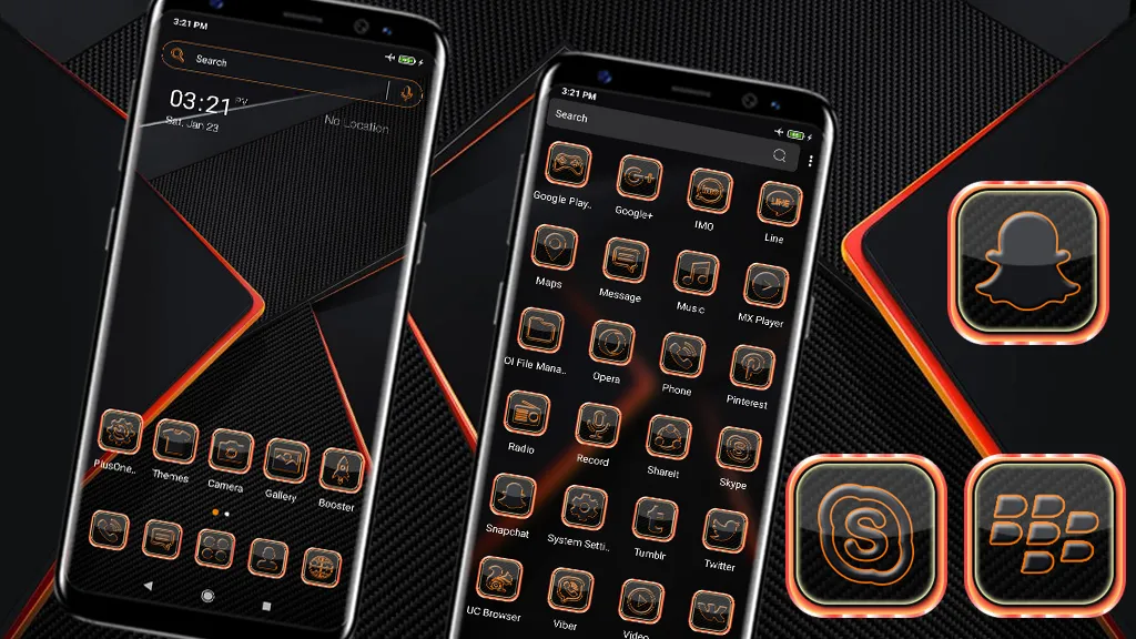 Orange Light Launcher Theme | Indus Appstore | Screenshot