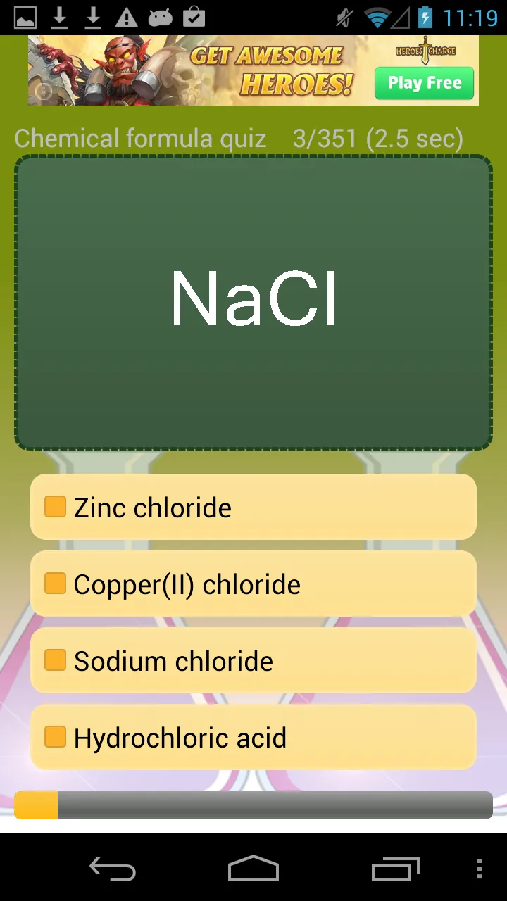 Chemical formula quiz | Indus Appstore | Screenshot