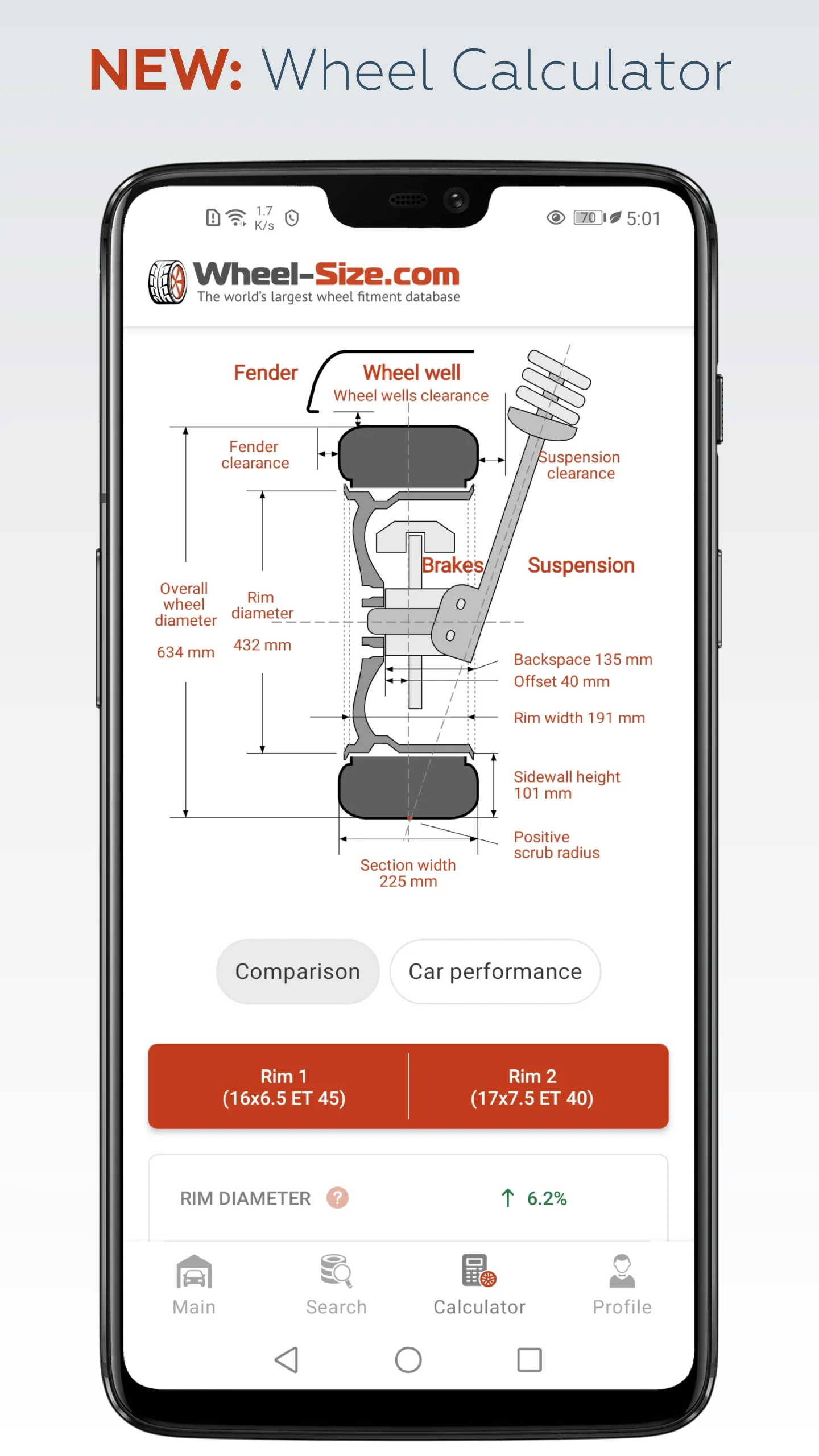 Wheel Size - Fitment database | Indus Appstore | Screenshot