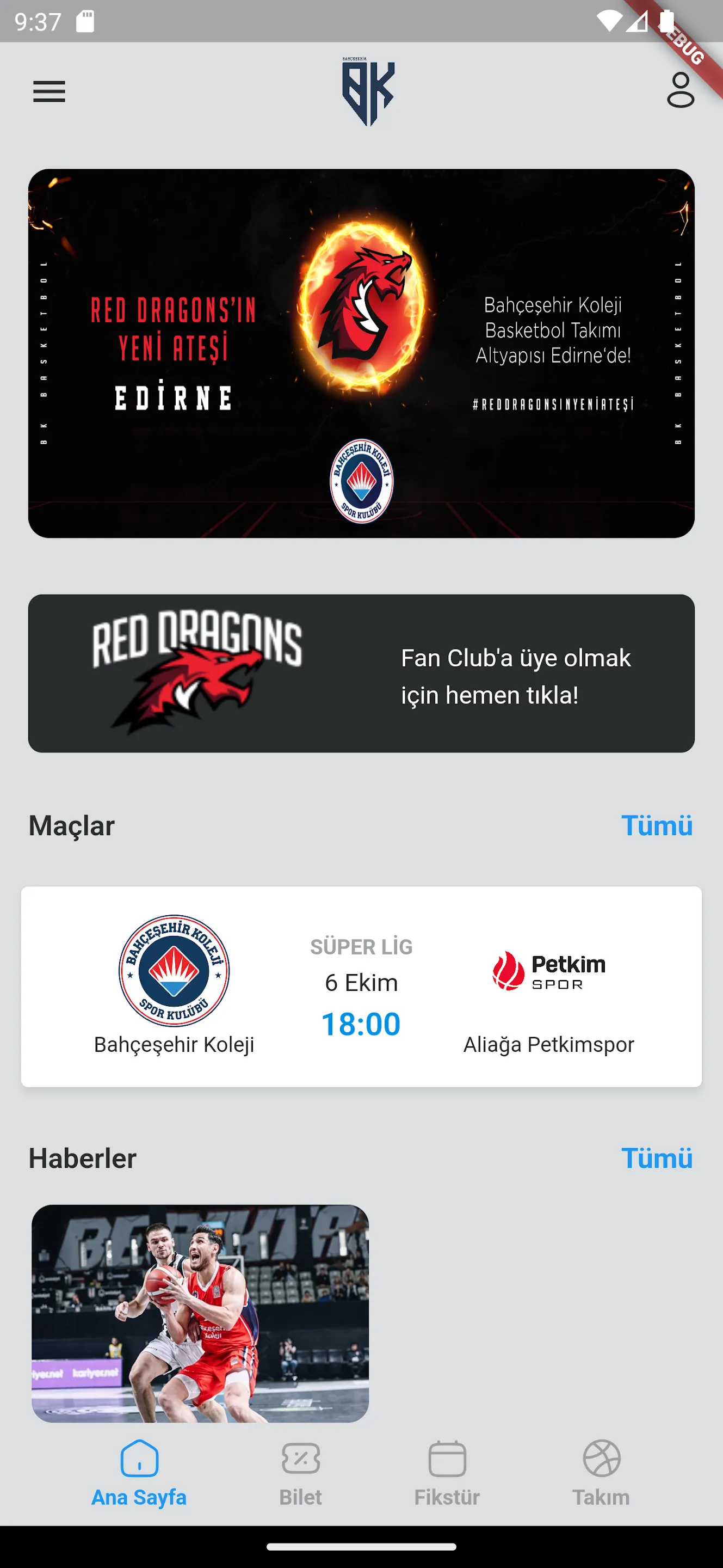 BK BASKETBOL Bahçeşehir Koleji | Indus Appstore | Screenshot