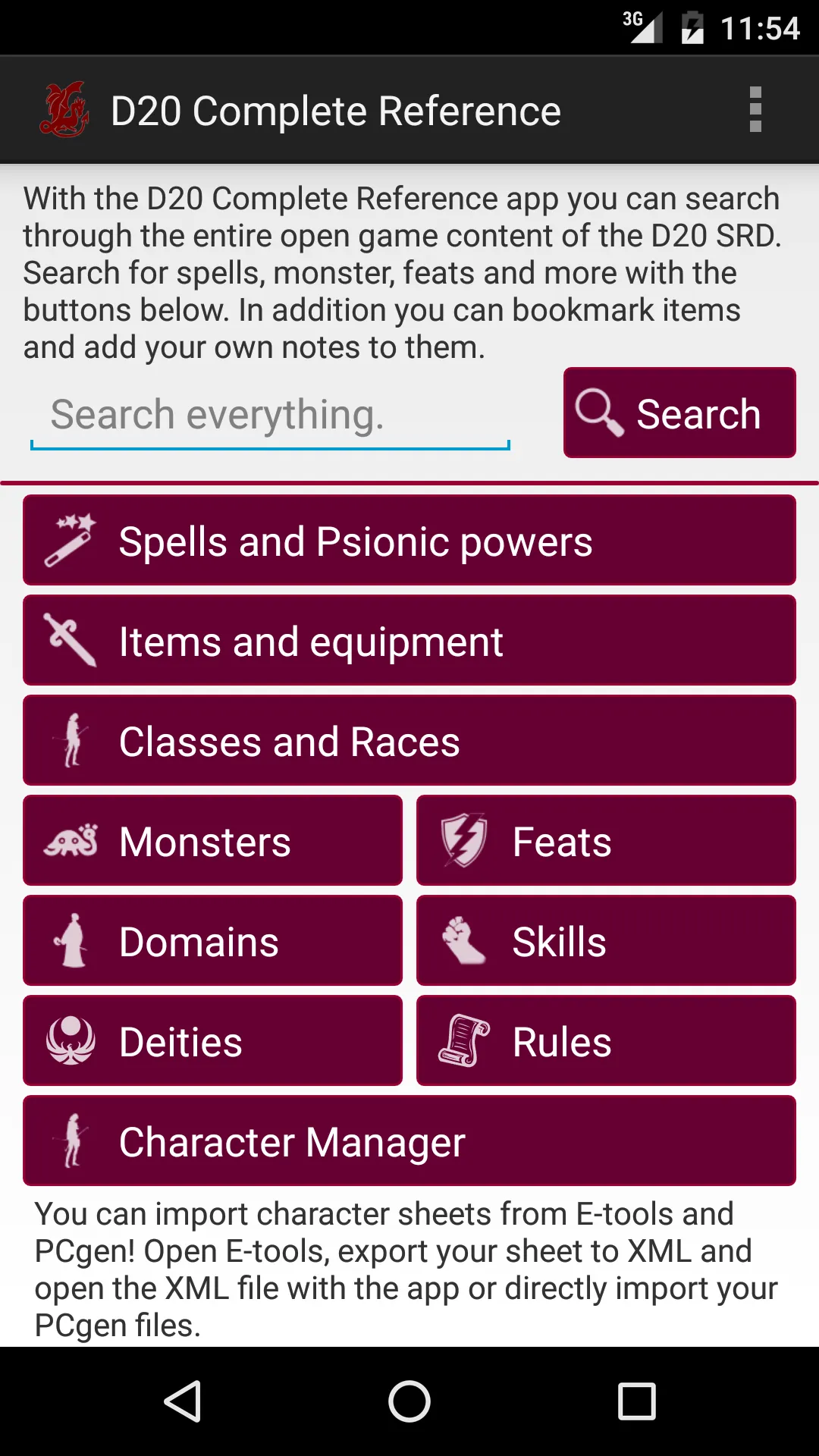 D20 Complete Reference | Indus Appstore | Screenshot