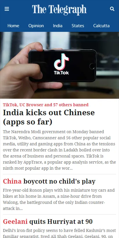 The Telegraph | Indus Appstore | Screenshot