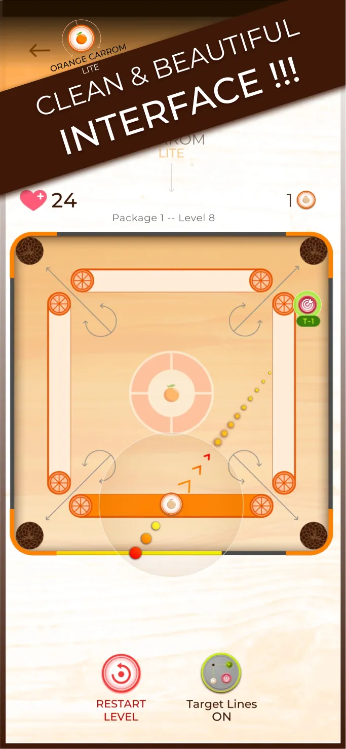 Trickshot: Orange Carrom Lite | Indus Appstore | Screenshot