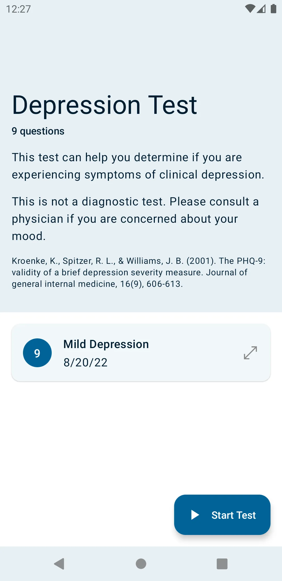 Depression Test | Indus Appstore | Screenshot