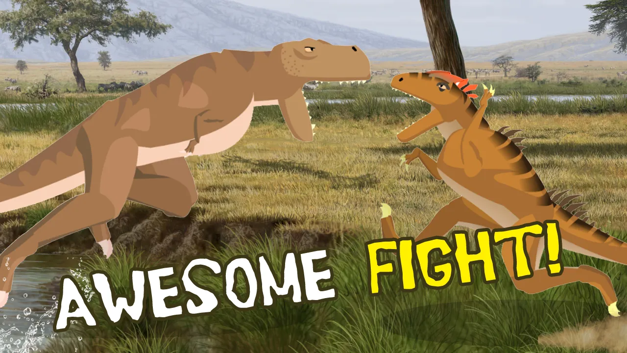 T-Rex Fights Allosaurus | Indus Appstore | Screenshot