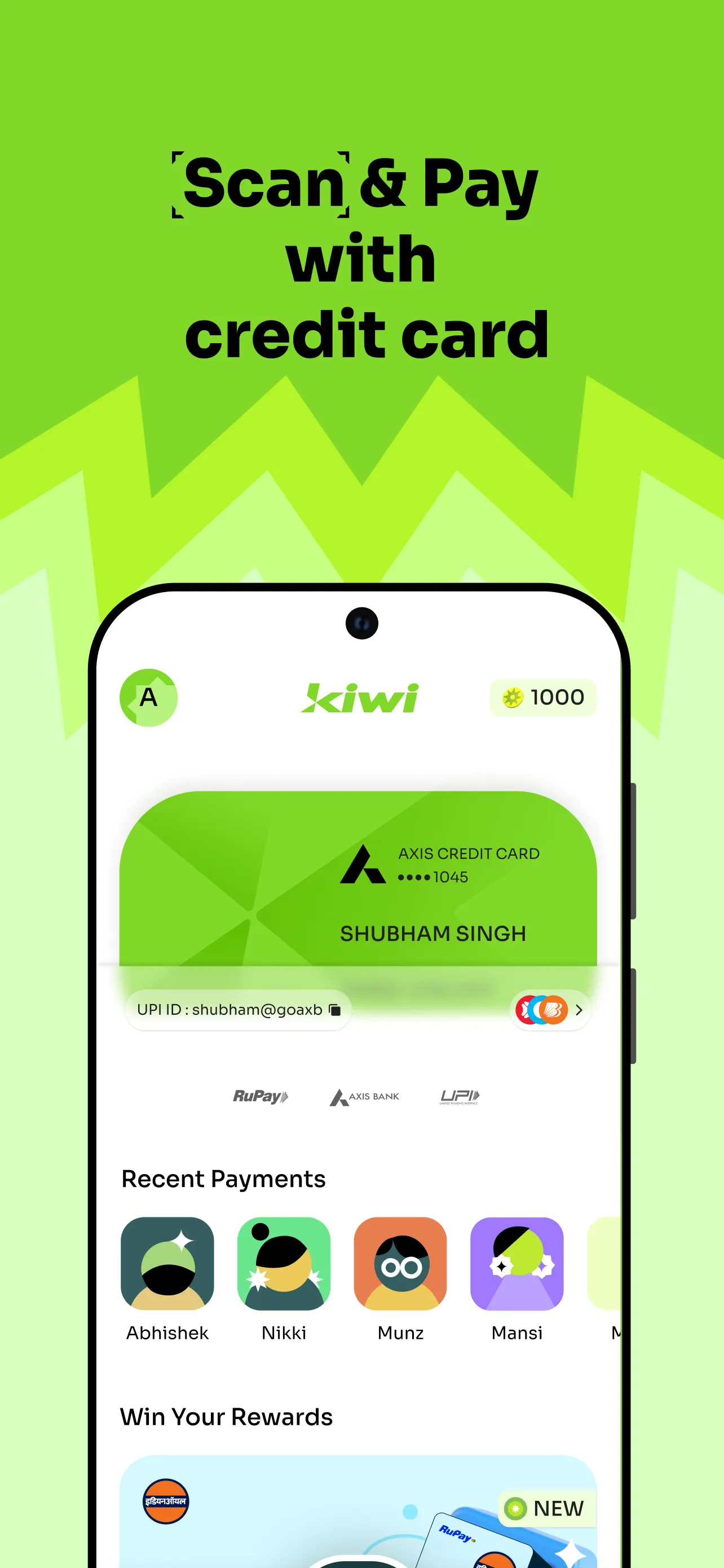 Kiwi: UPI Credit Card, Rewards | Indus Appstore | Screenshot