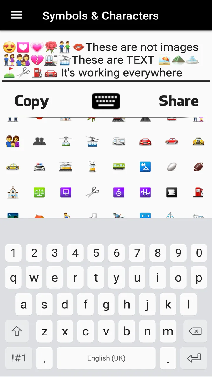 Message Symbols & Characters | Indus Appstore | Screenshot