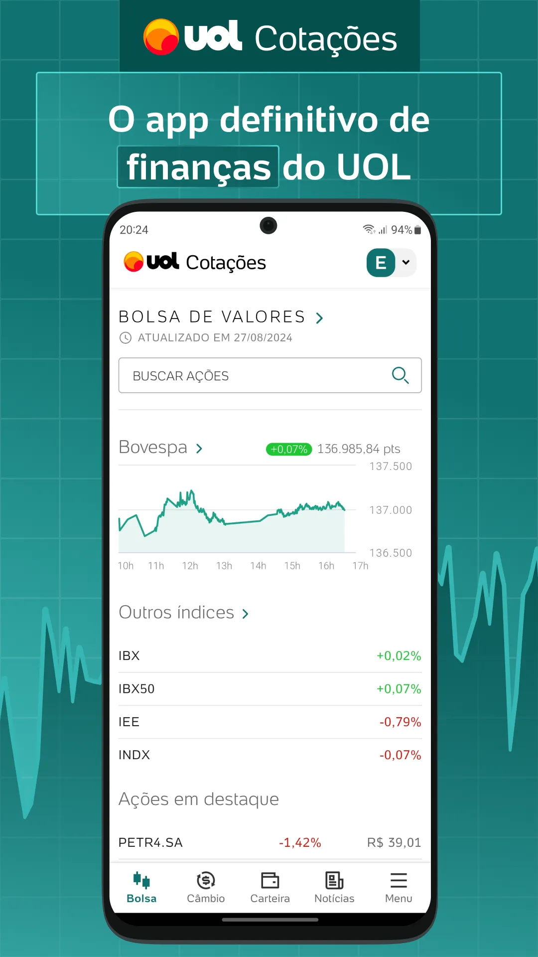 UOL Cotações | Indus Appstore | Screenshot