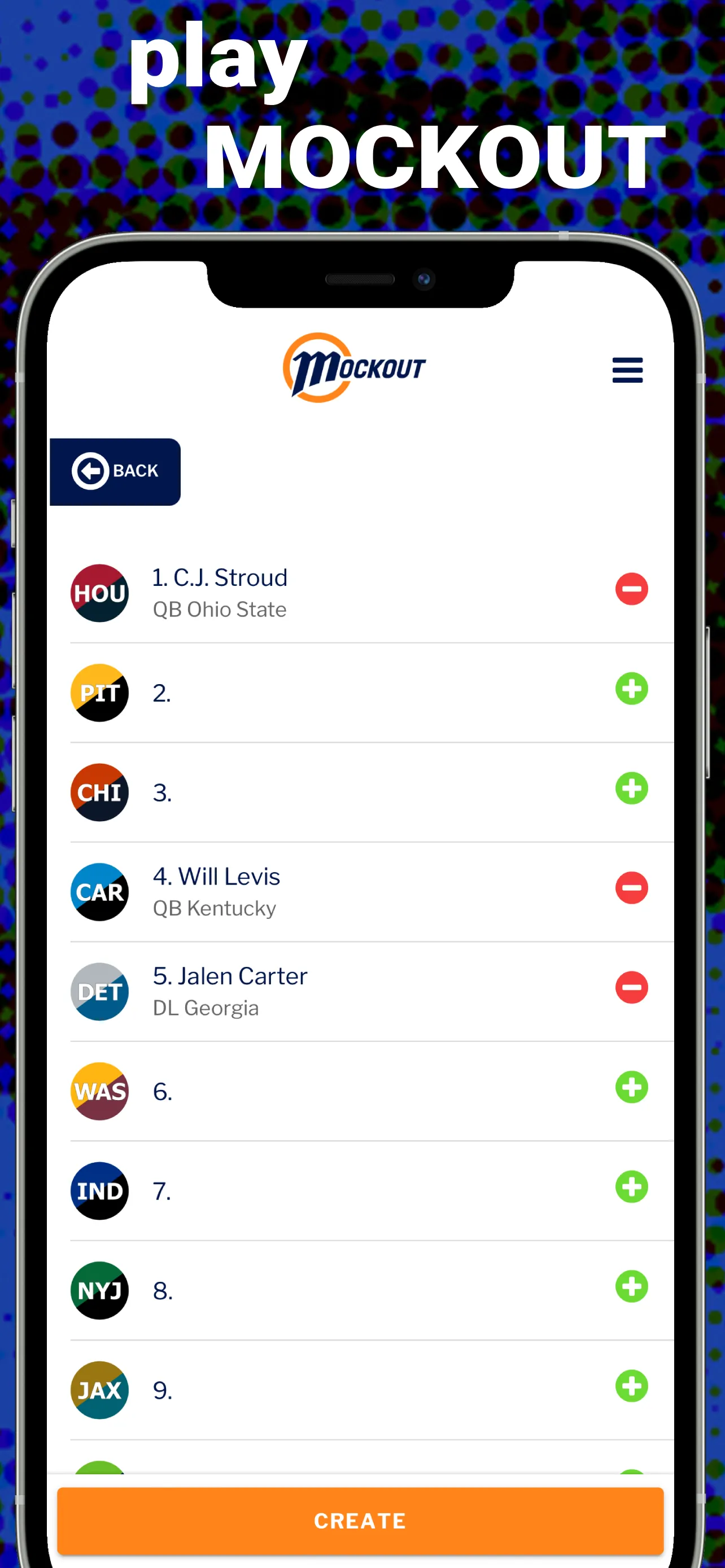 MockOut - NFL Mock Draft Game | Indus Appstore | Screenshot