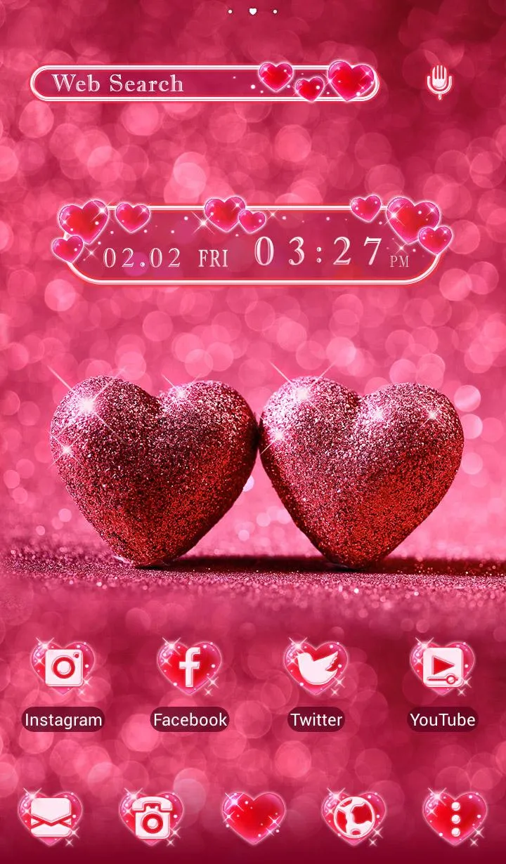 Glitter Hearts Theme | Indus Appstore | Screenshot