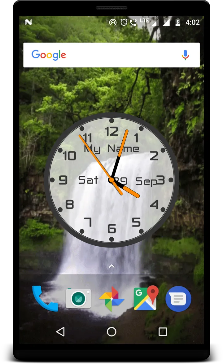 Waterfall with analog clock | Indus Appstore | Screenshot