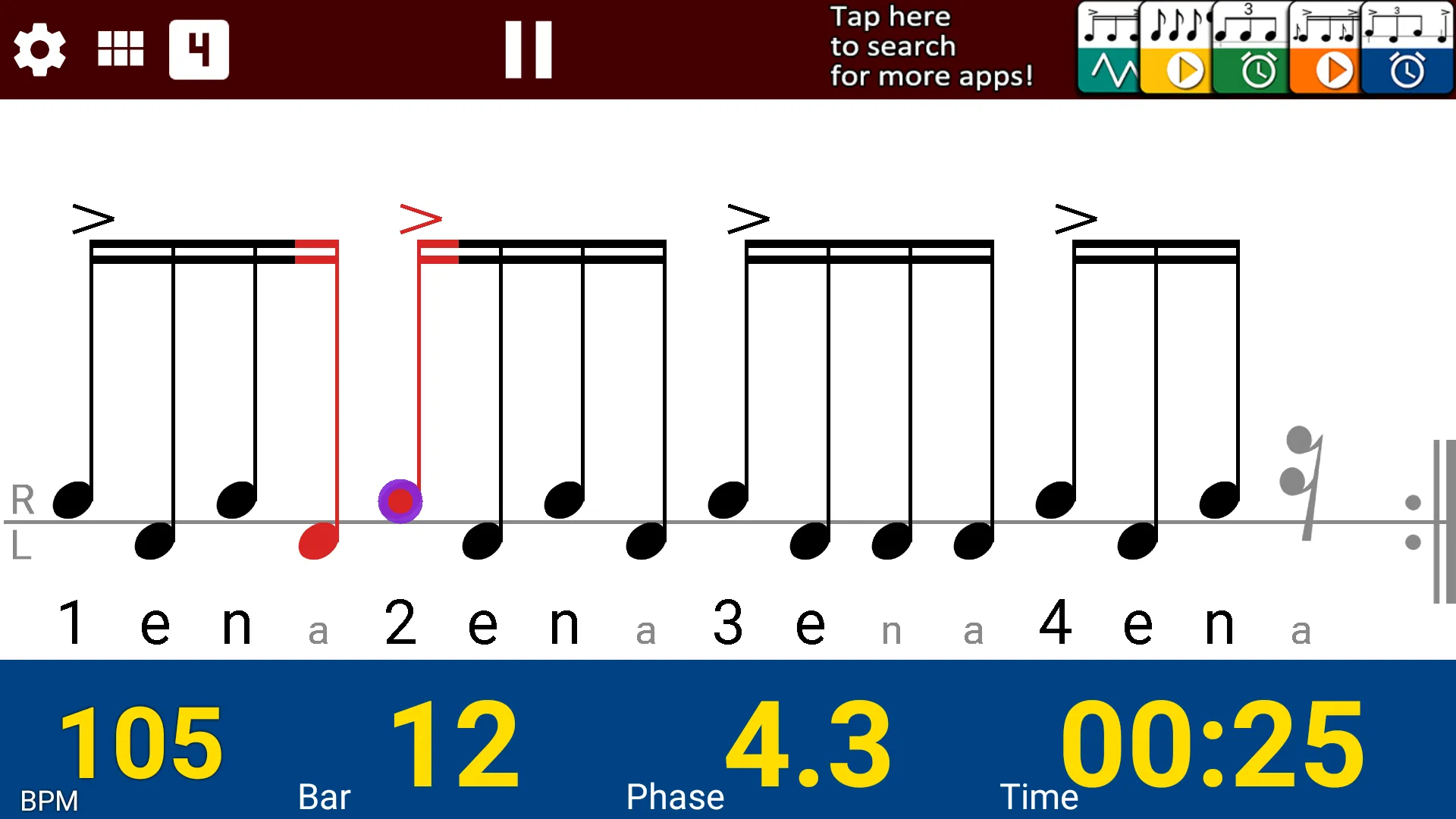 Drum Beat Metronome | Indus Appstore | Screenshot