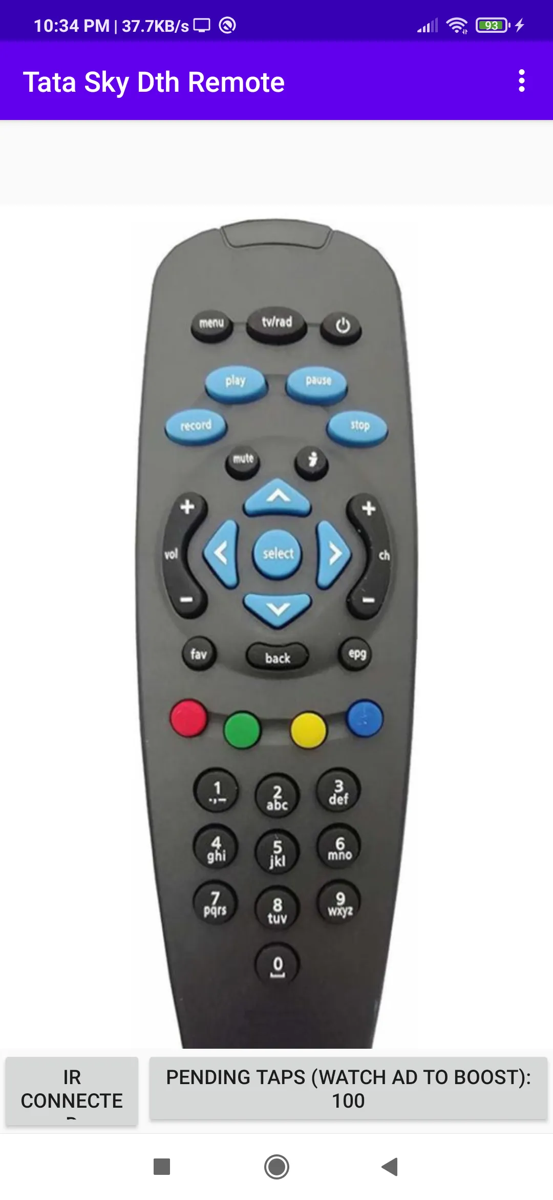 Tata Sky DTH Remote App | Indus Appstore | Screenshot