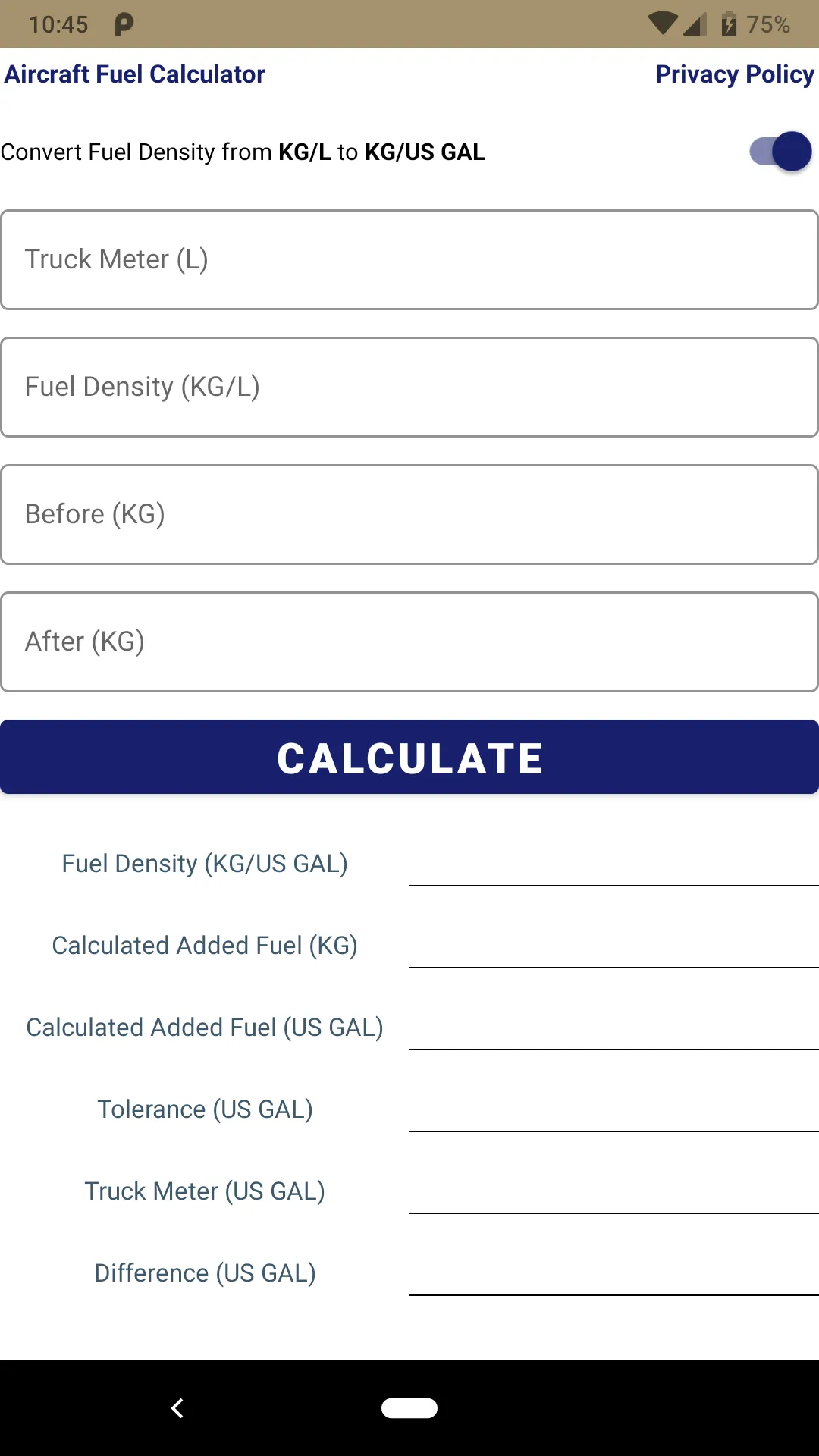 Aircraft Fuel Calculator | Indus Appstore | Screenshot