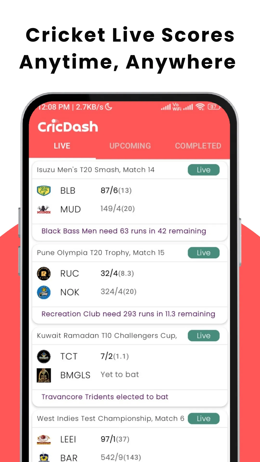 CricDash -Live Cricket Score | Indus Appstore | Screenshot