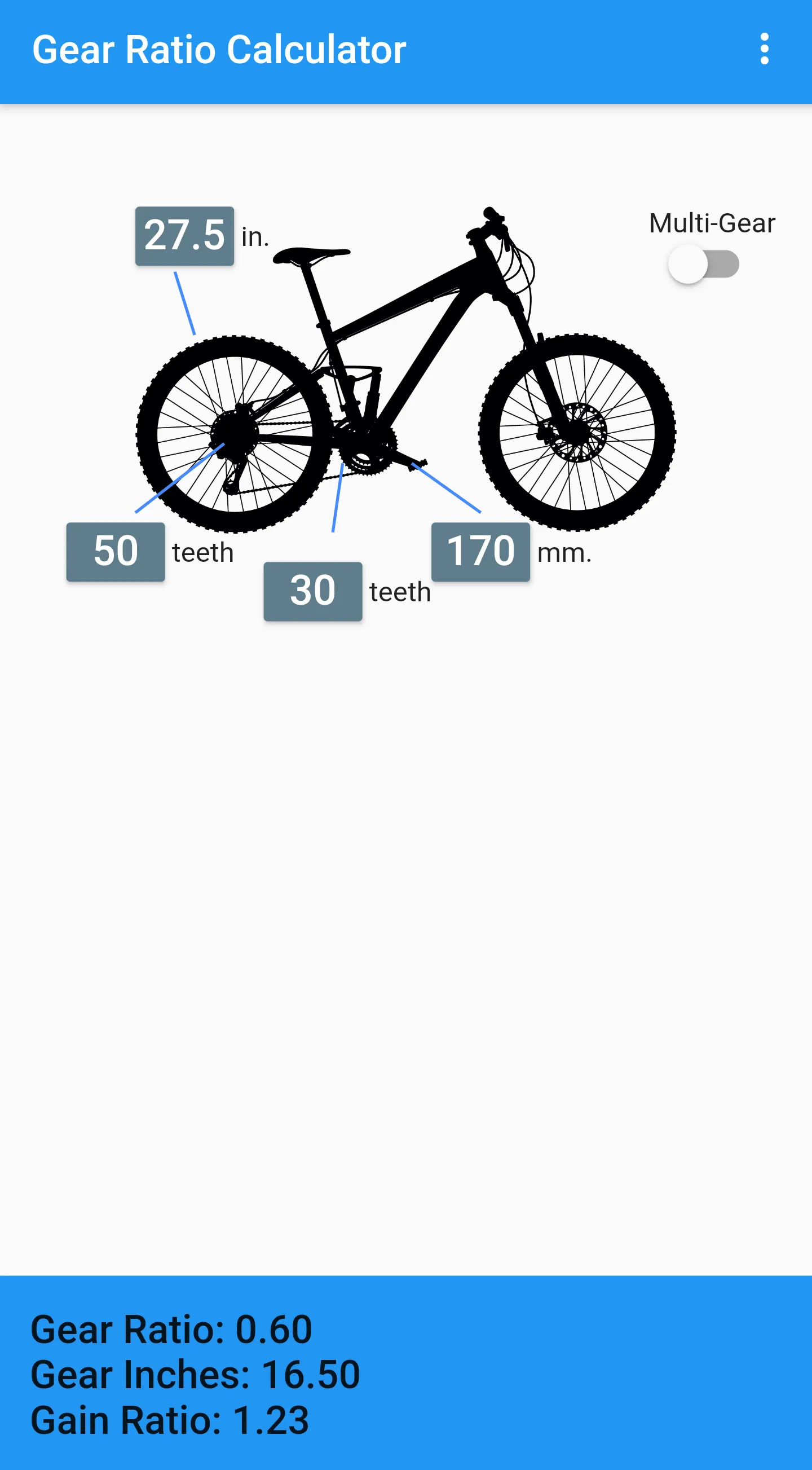 MTB Gear Ratio | Indus Appstore | Screenshot