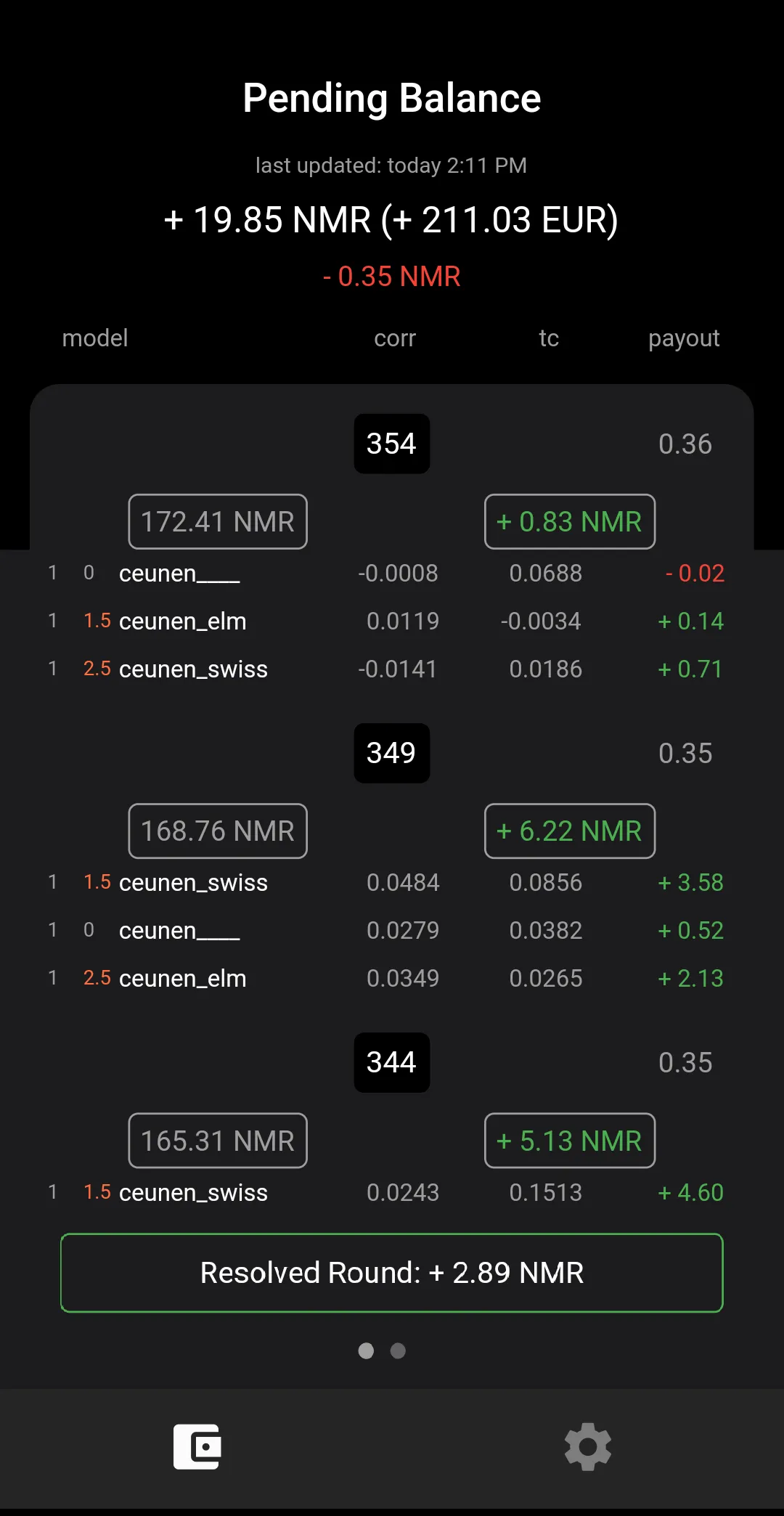 Numerai Payouts | Indus Appstore | Screenshot