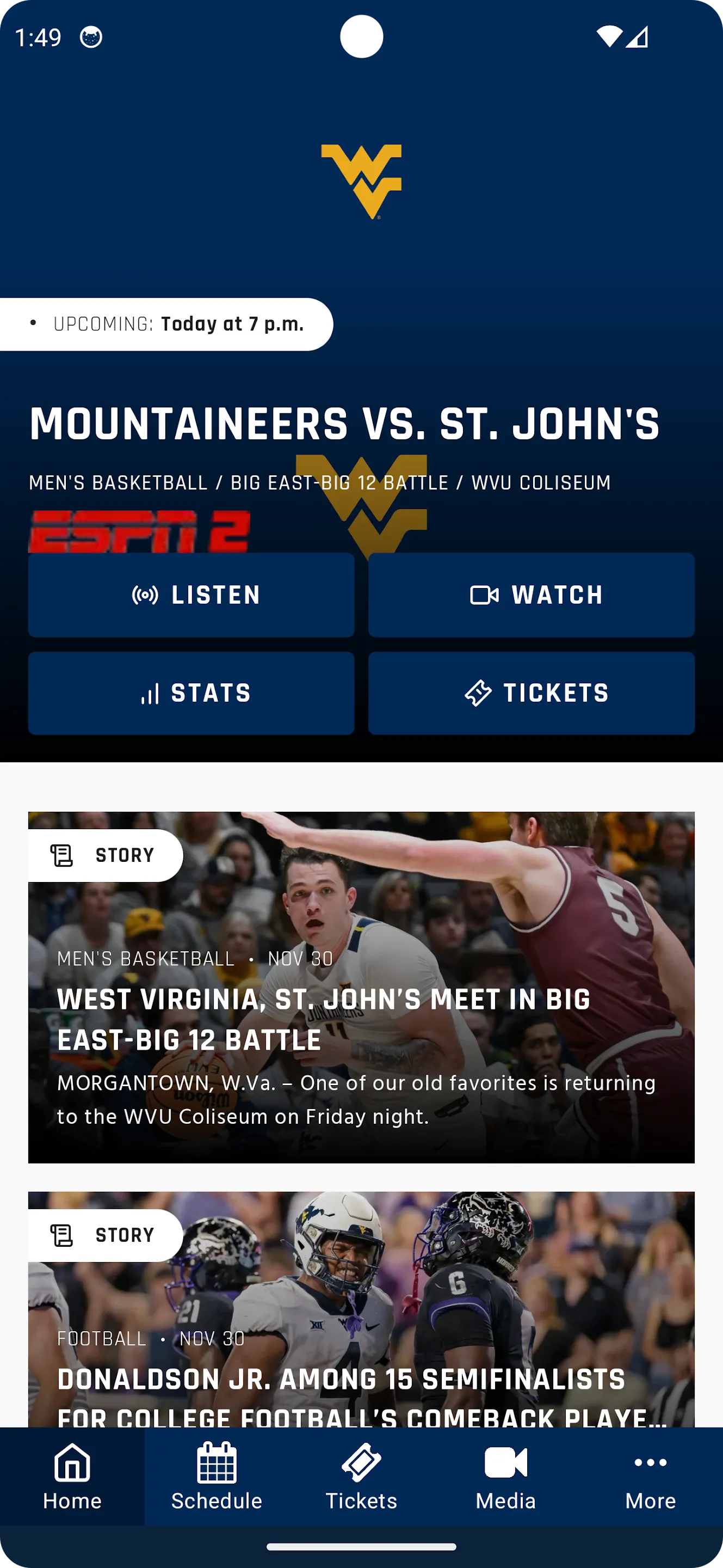 West Virginia Gameday | Indus Appstore | Screenshot