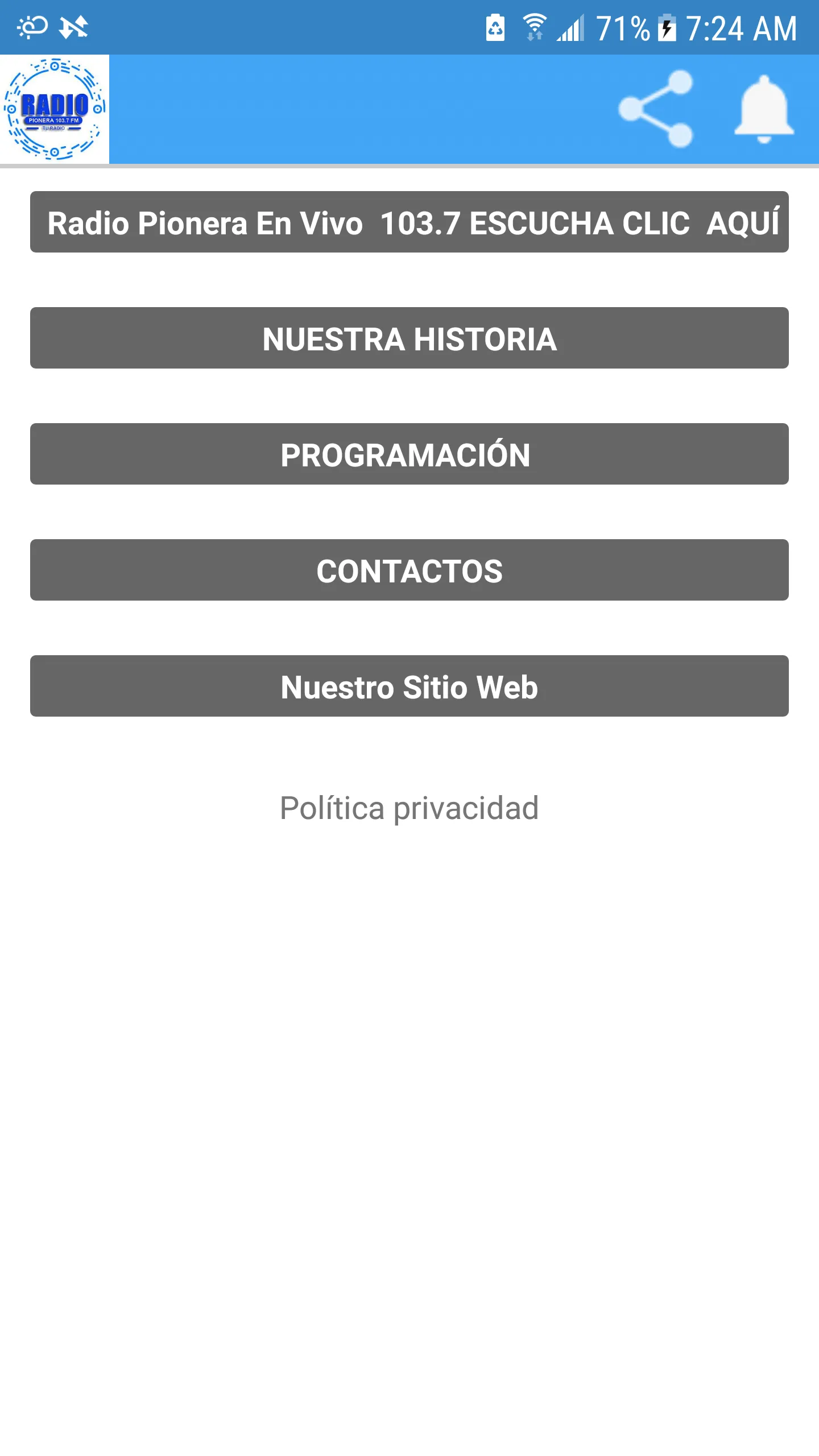 Radio Pionera Punata | Indus Appstore | Screenshot