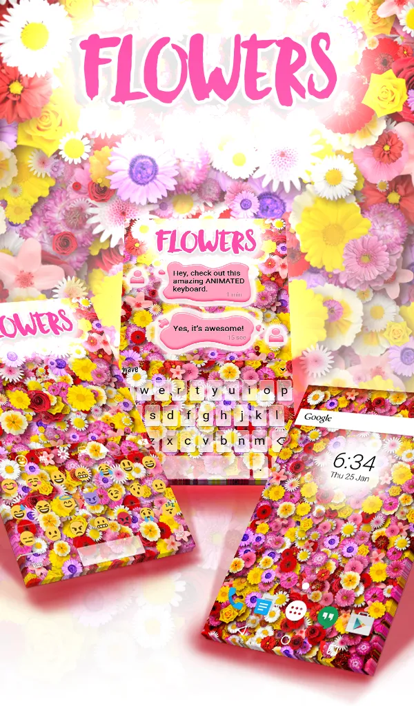 Flowers Keyboard & Wallpaper | Indus Appstore | Screenshot