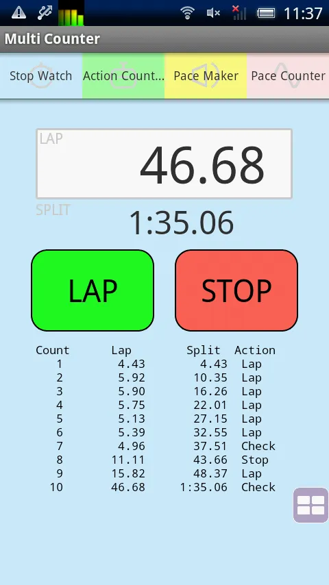 Multi Counter 　（ストップウオッチ） | Indus Appstore | Screenshot