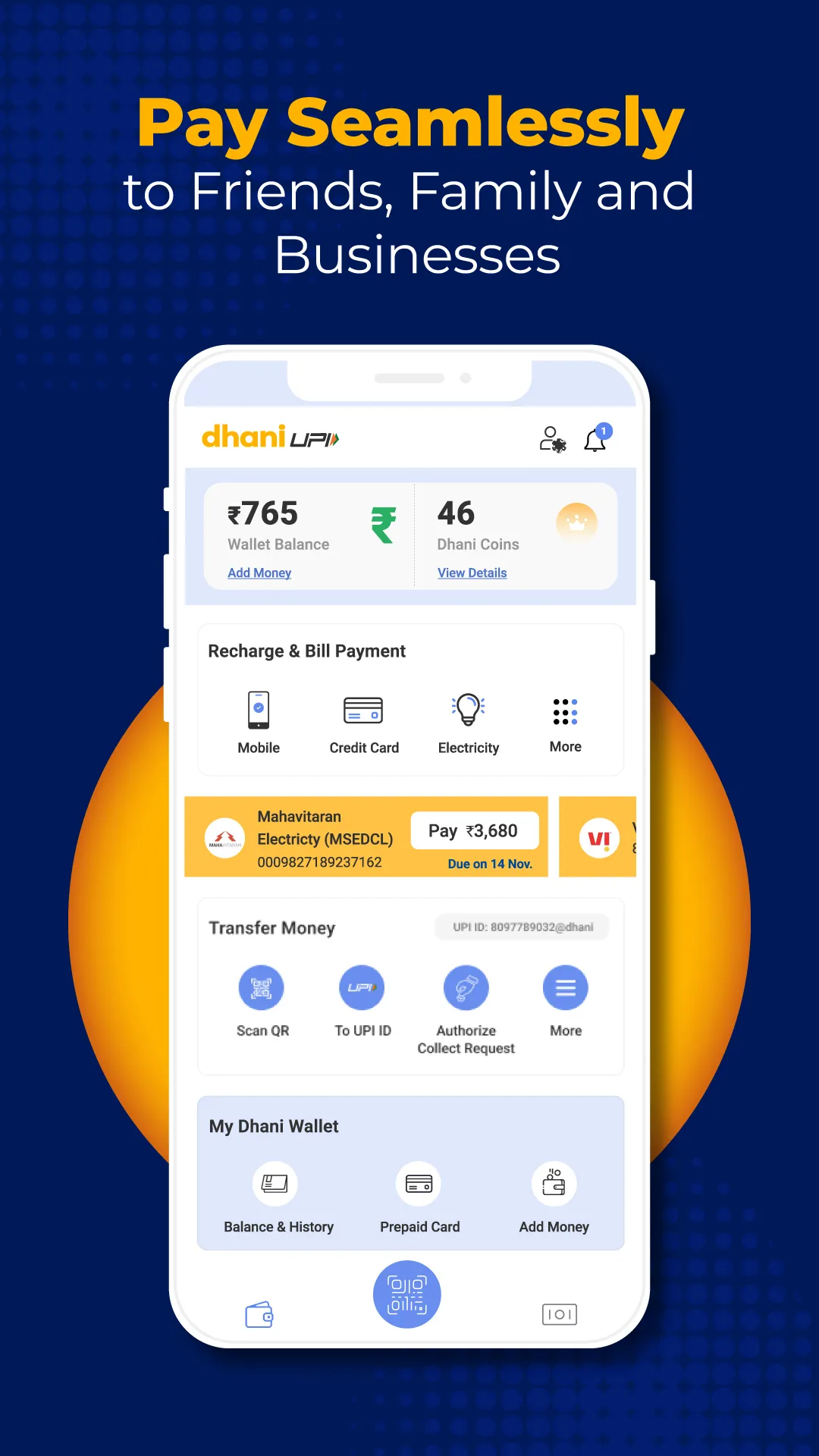 Dhani: UPI, Cards & Bills | Indus Appstore | Screenshot