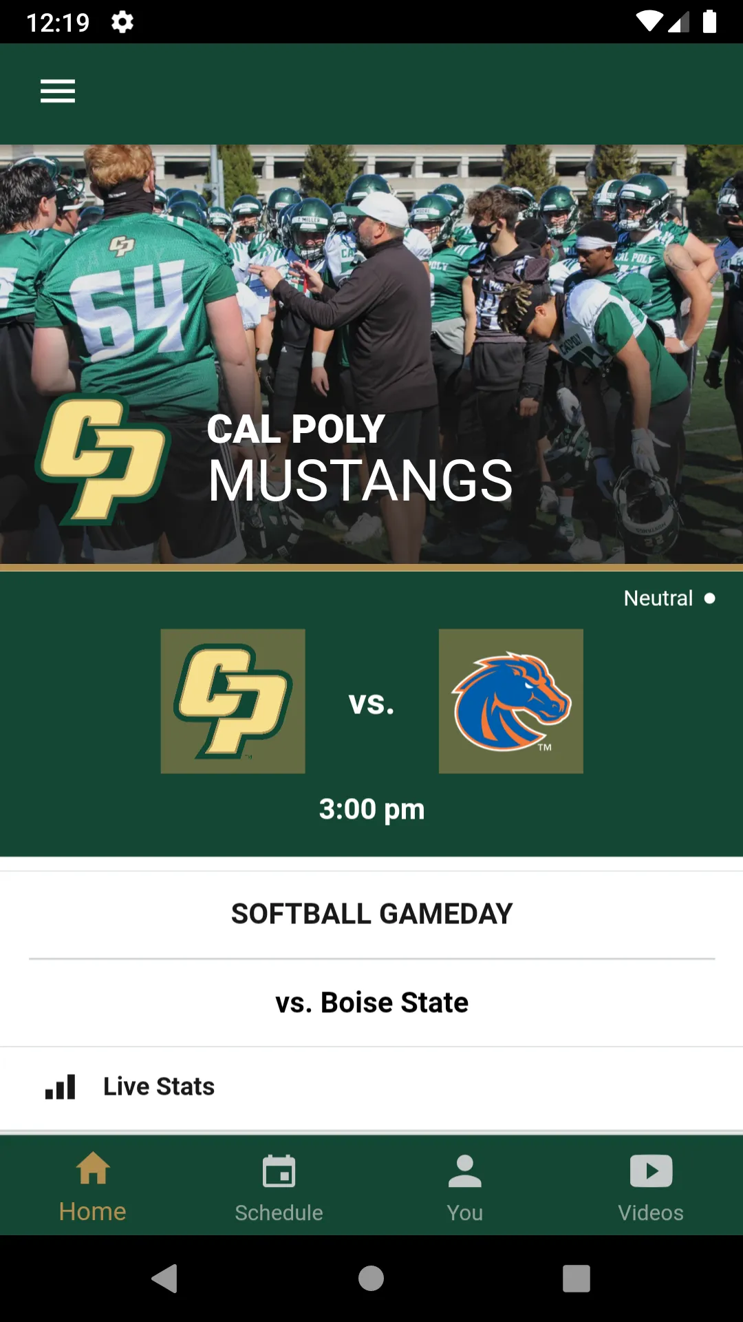 Cal Poly Athletics | Indus Appstore | Screenshot