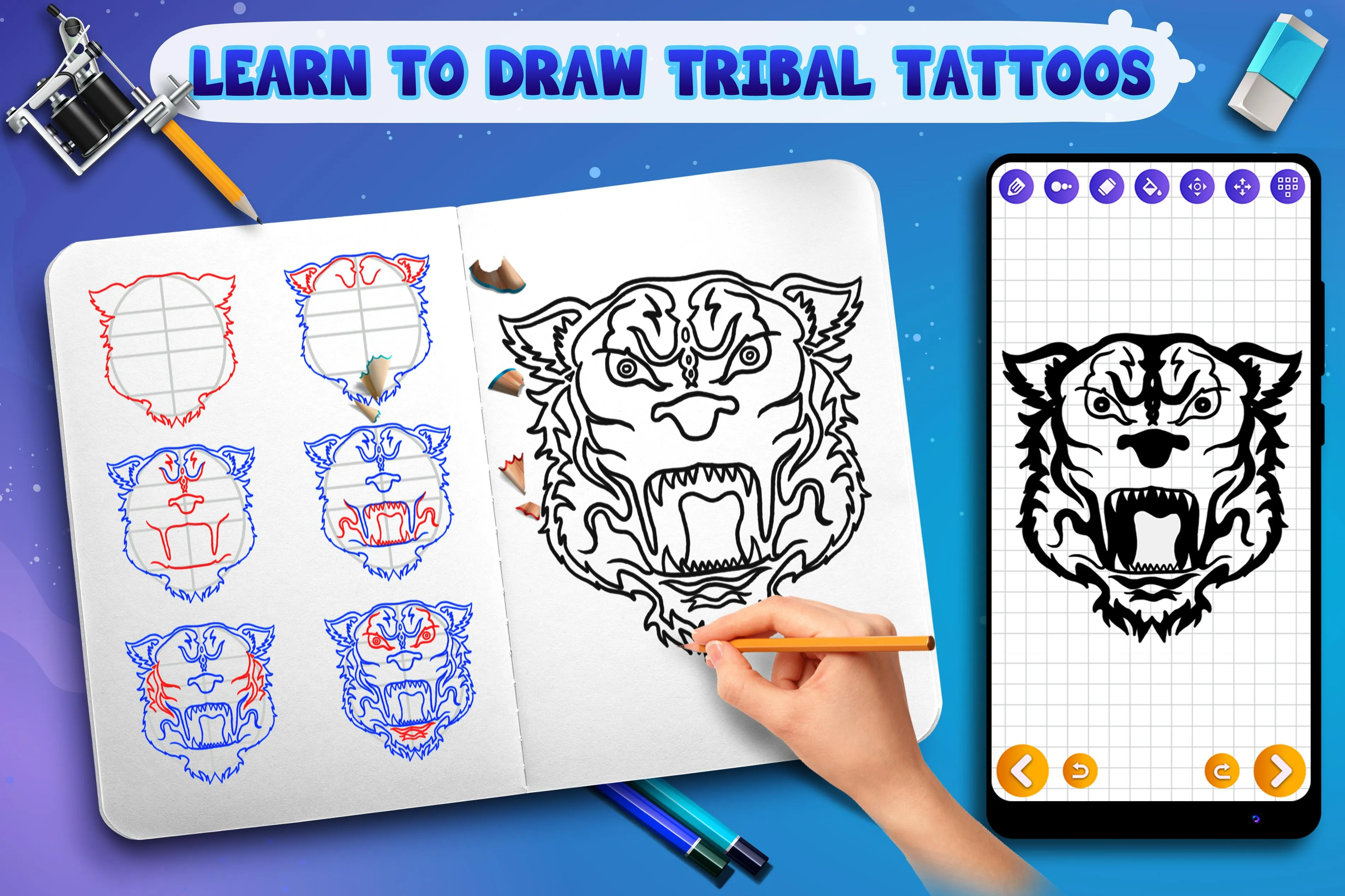 Learn to Draw Tribal Tattoos | Indus Appstore | Screenshot