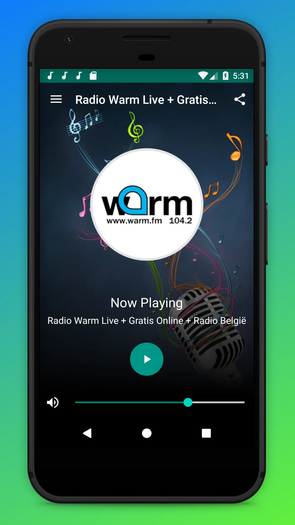 Warm Radio 104.2 FM België App | Indus Appstore | Screenshot