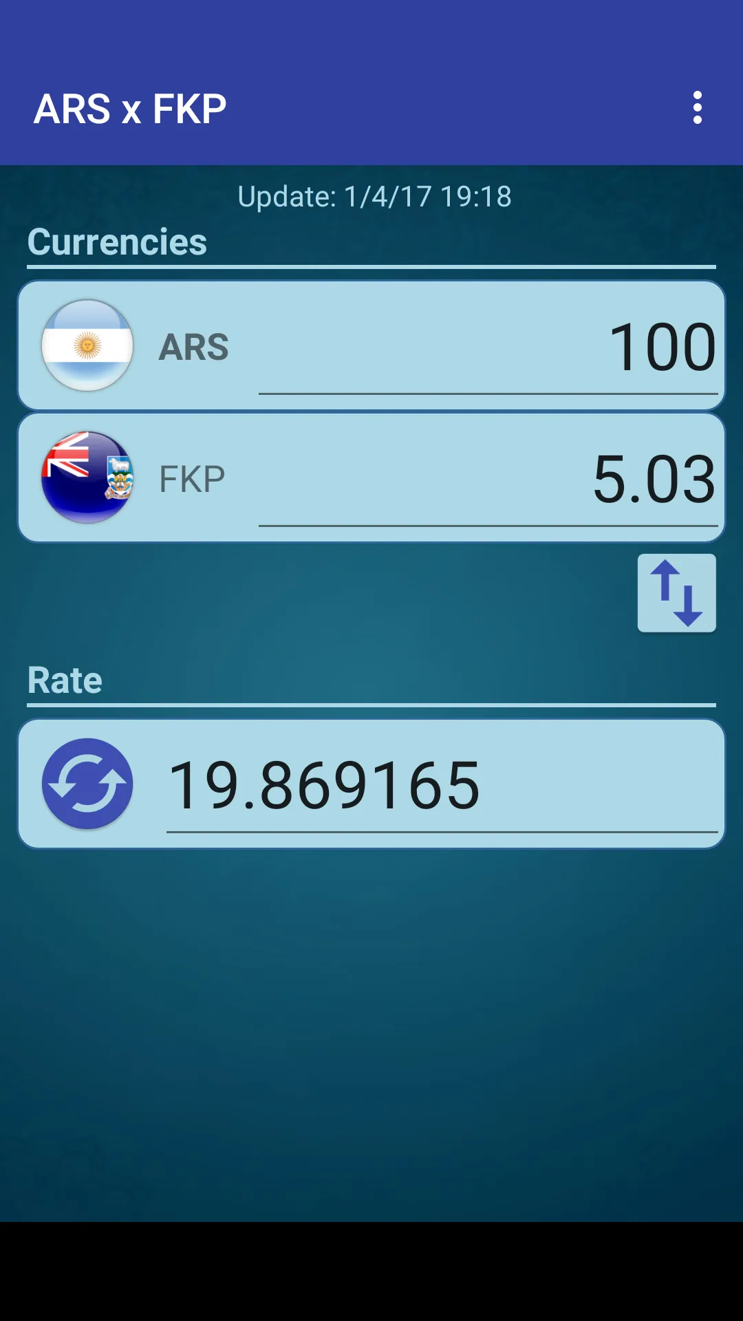 AR Peso x Falkland Isl. Pound | Indus Appstore | Screenshot