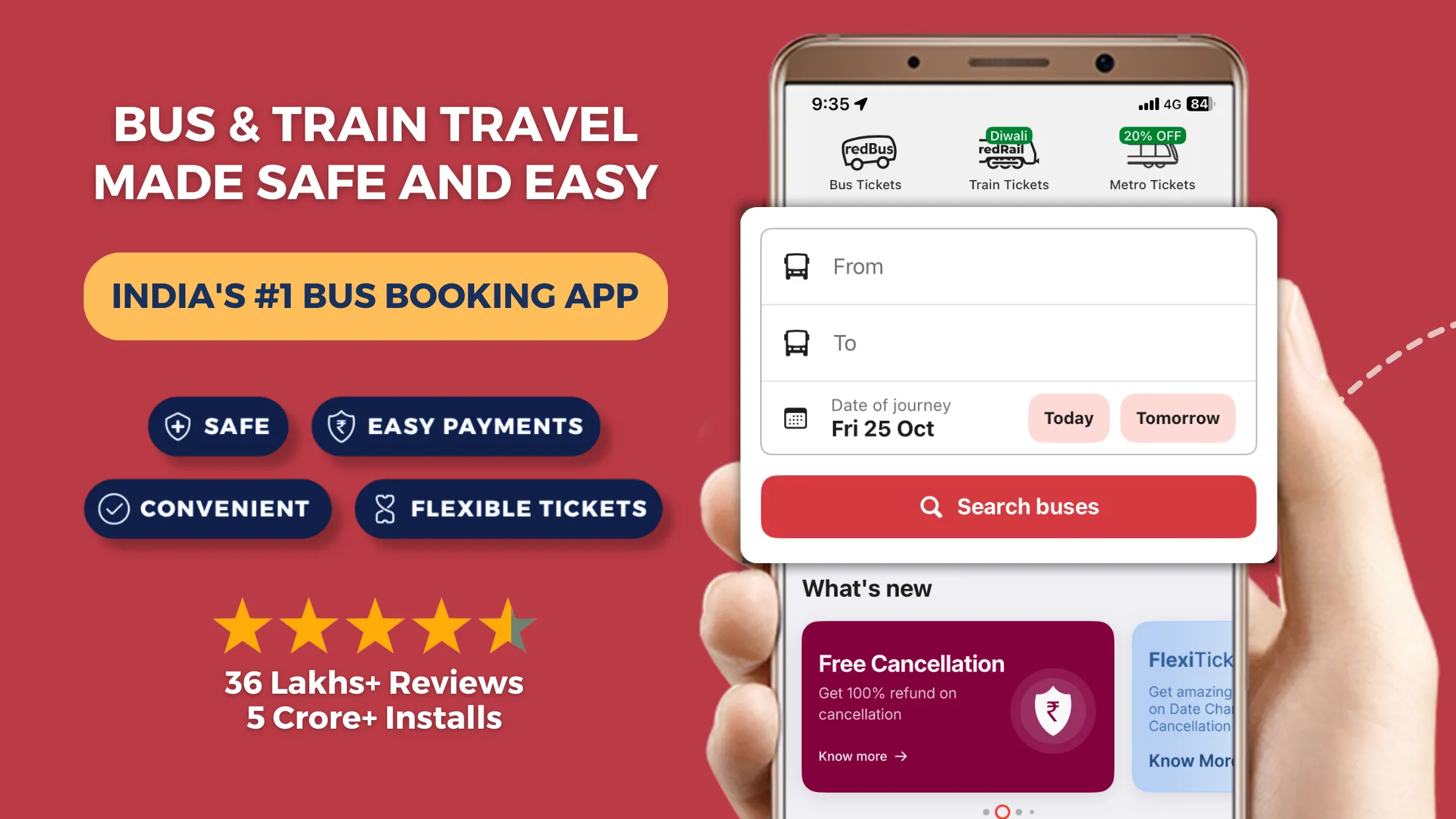 redBus Book Bus, Train Tickets | Indus Appstore | Screenshot