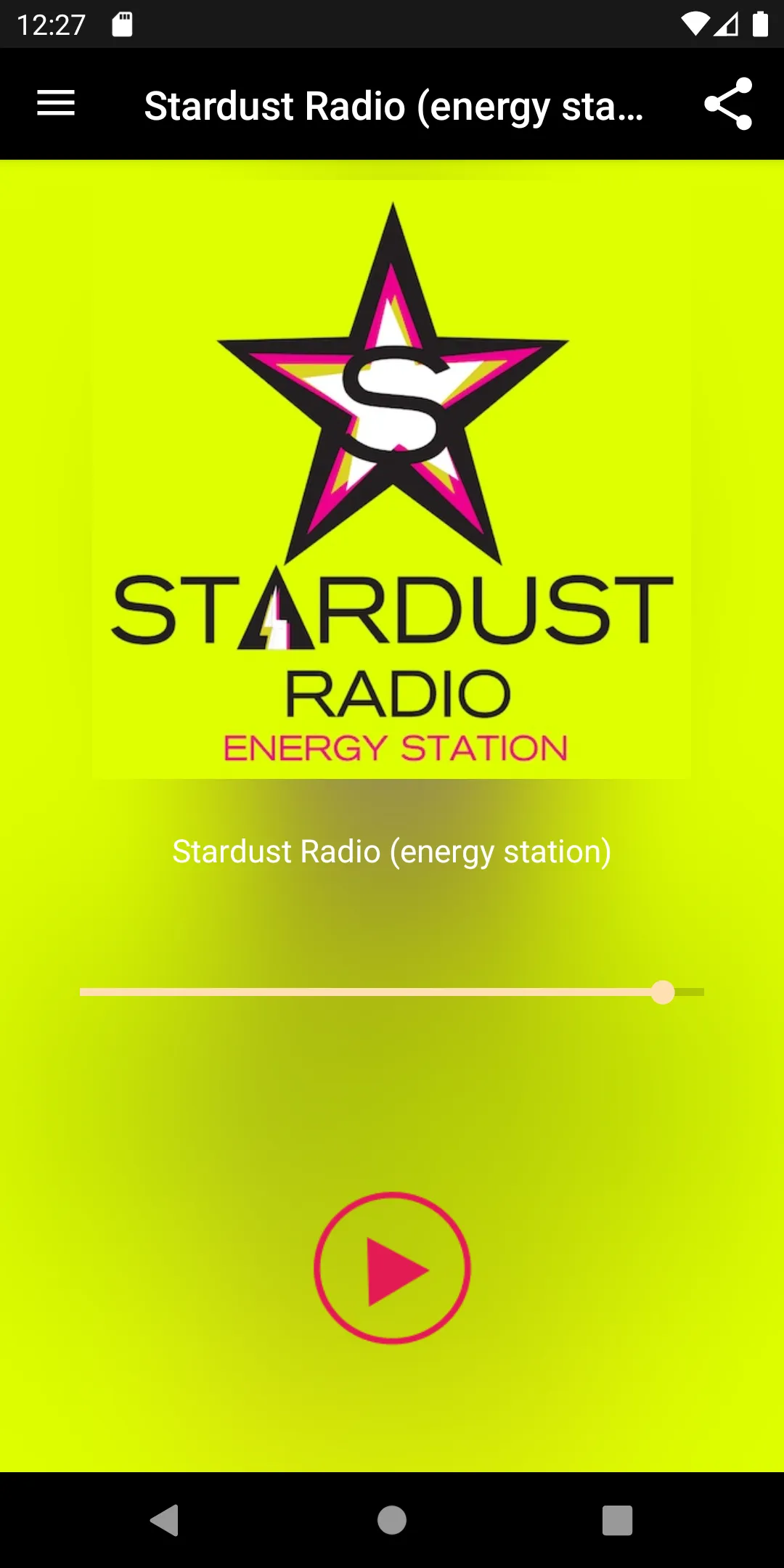 Stardust Radio (energy station | Indus Appstore | Screenshot