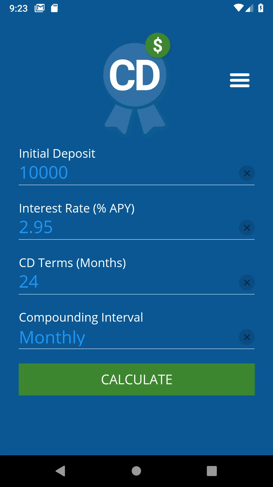 Certificate of Deposit CD Calc | Indus Appstore | Screenshot