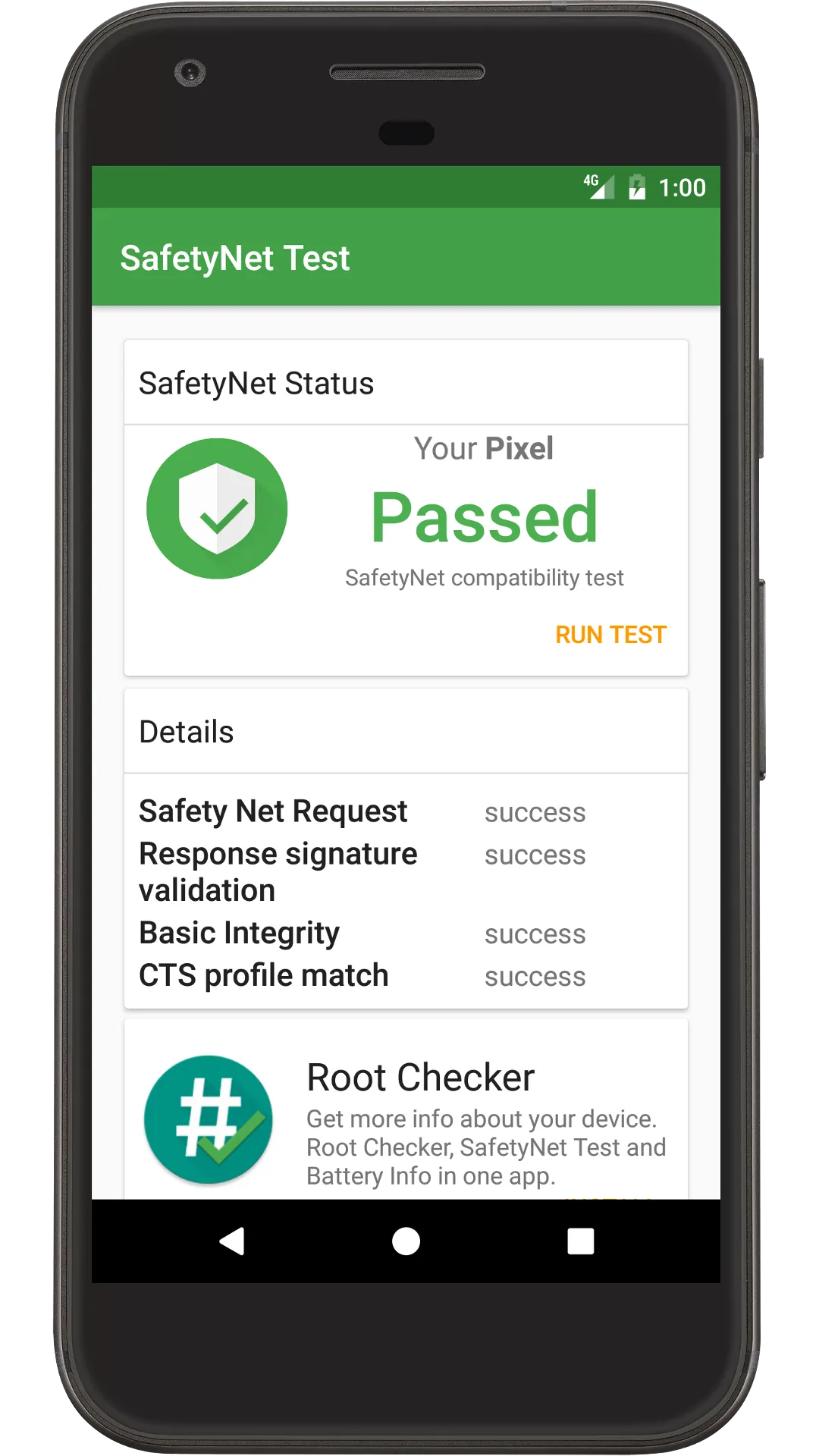 SafetyNet Test | Indus Appstore | Screenshot