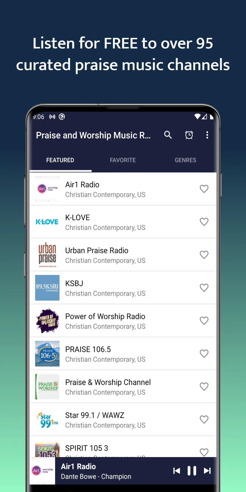 Praise and Worship Music Radio | Indus Appstore | Screenshot