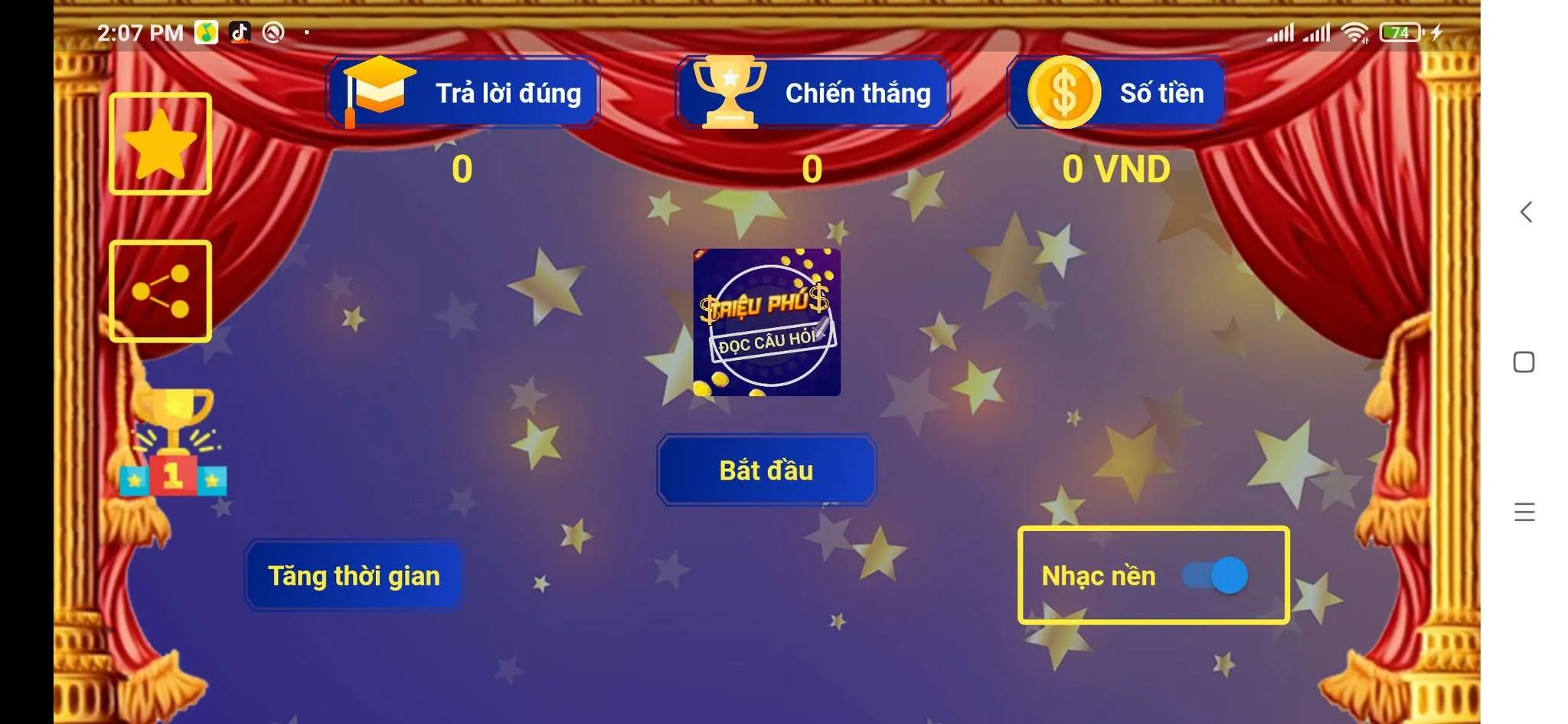 AI LA TRIEU PHU: ĐỌC CÂU HỎI | Indus Appstore | Screenshot