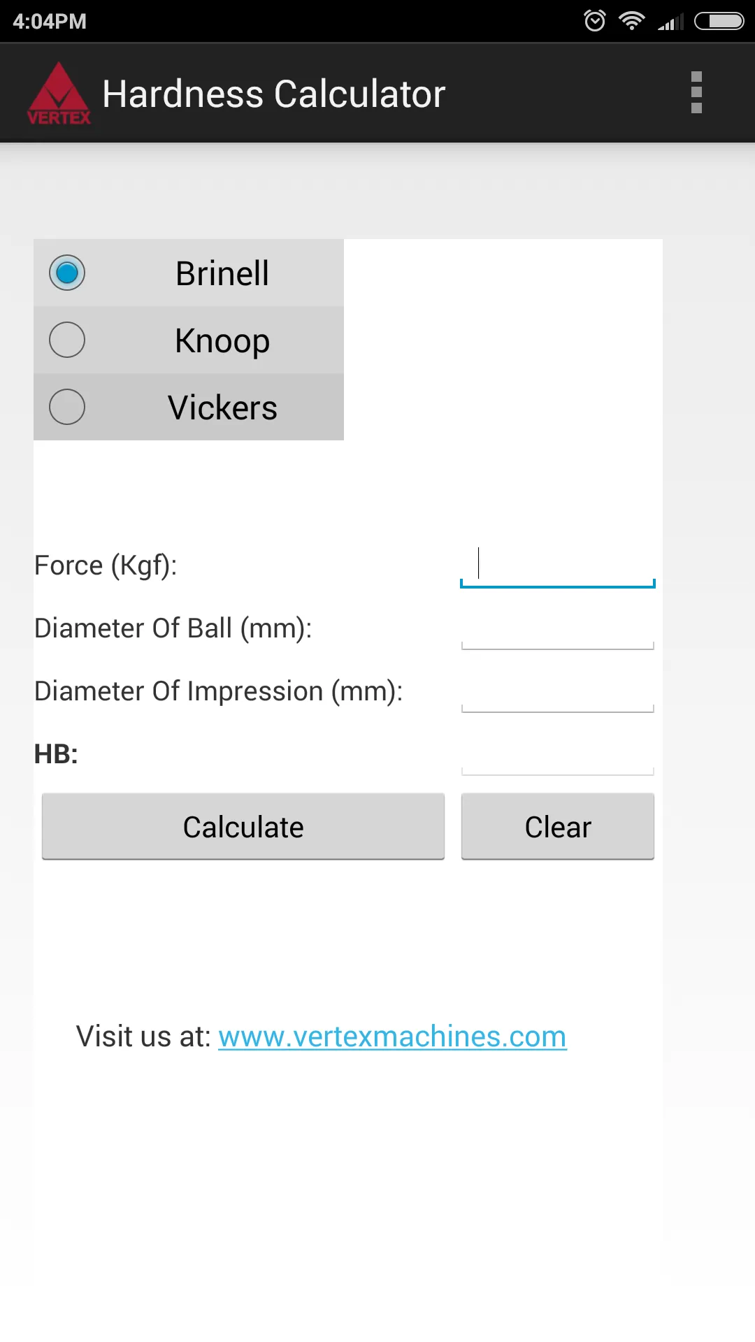 Hardness Calculator | Indus Appstore | Screenshot