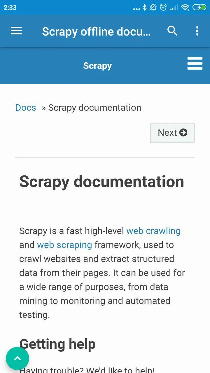 Python Scrapy documentation of | Indus Appstore | Screenshot