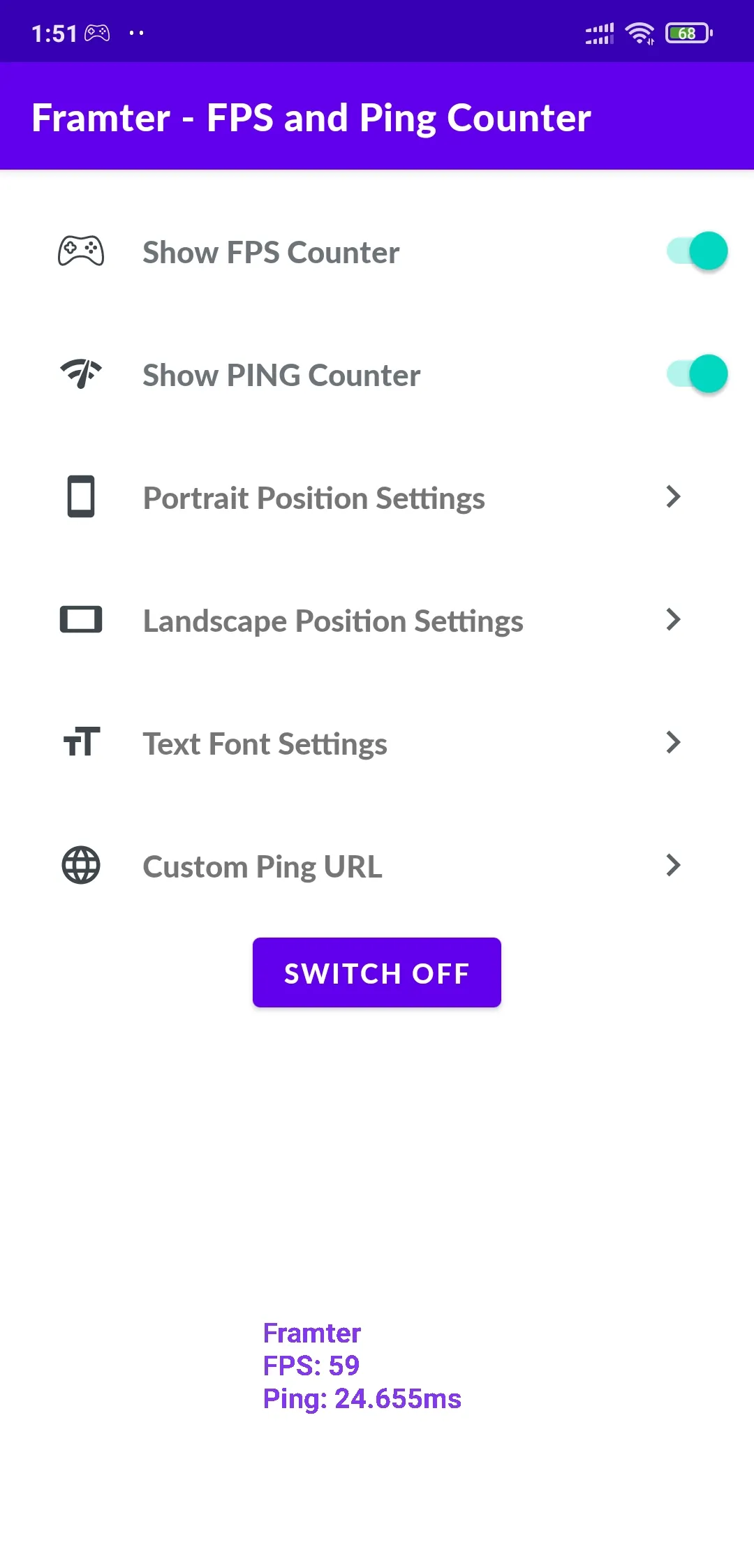 FramTer - FPS and Ping Counter | Indus Appstore | Screenshot