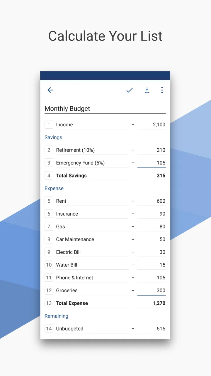 CalcList - Calculate Your List | Indus Appstore | Screenshot