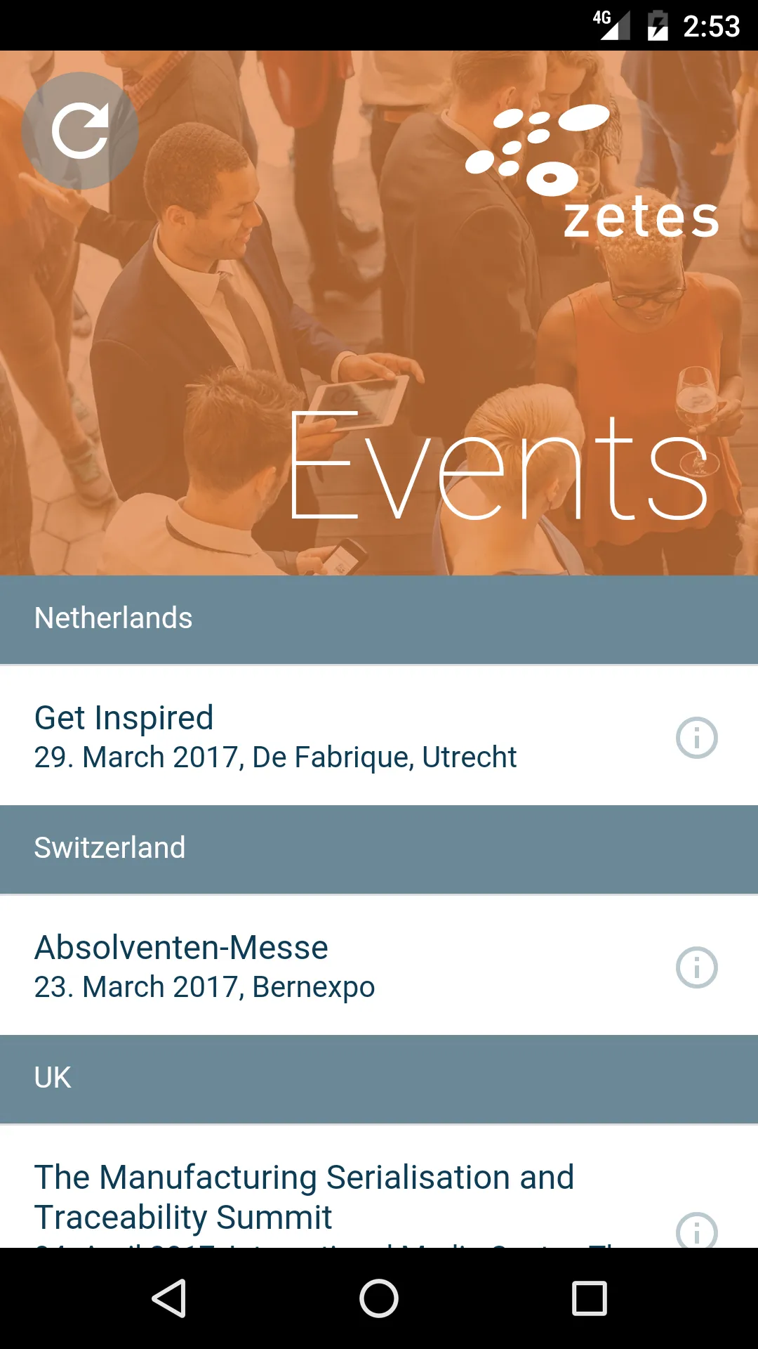 Zetes Events | Indus Appstore | Screenshot