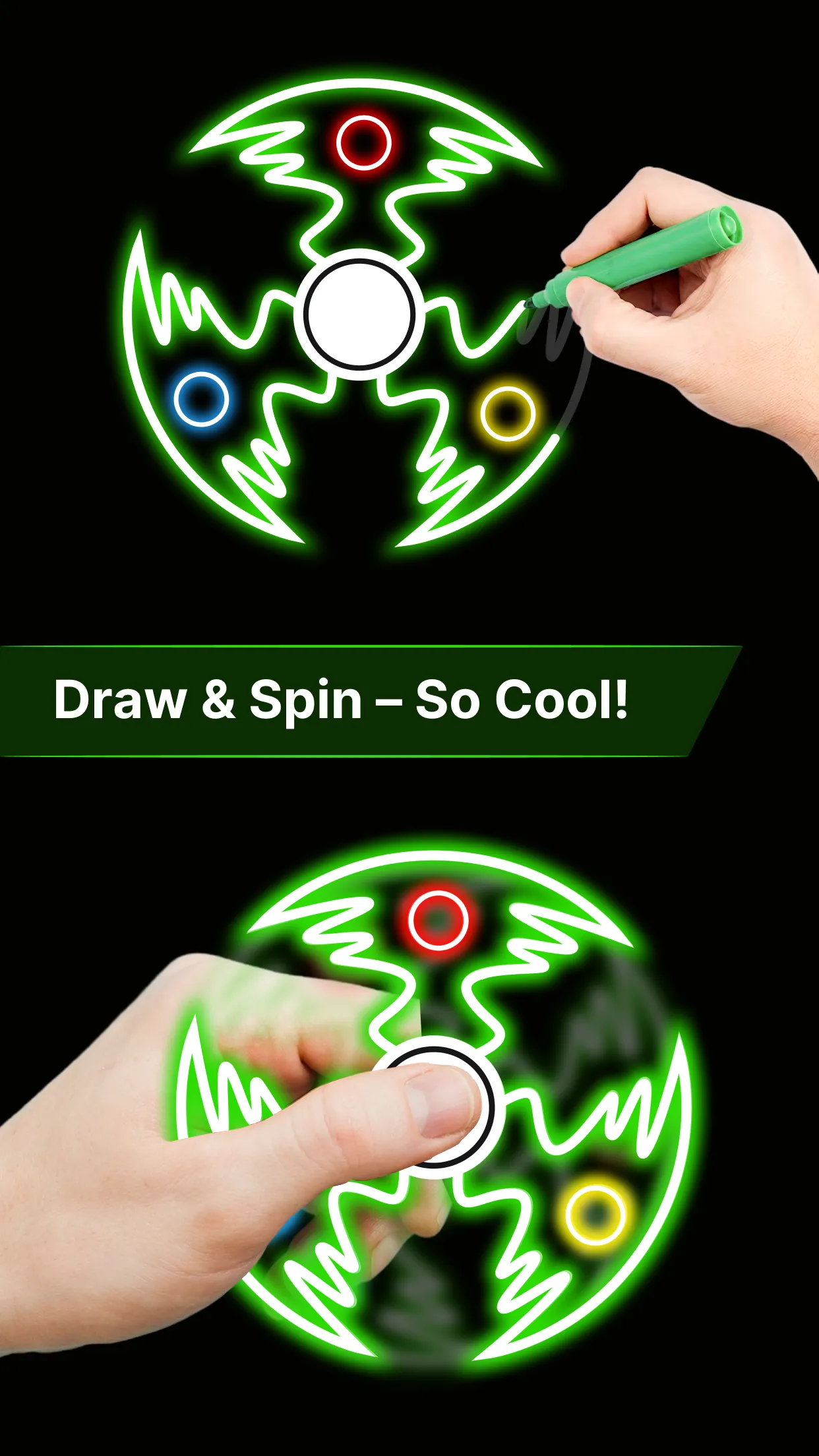 Finger Spinner: Glow Art Draw | Indus Appstore | Screenshot