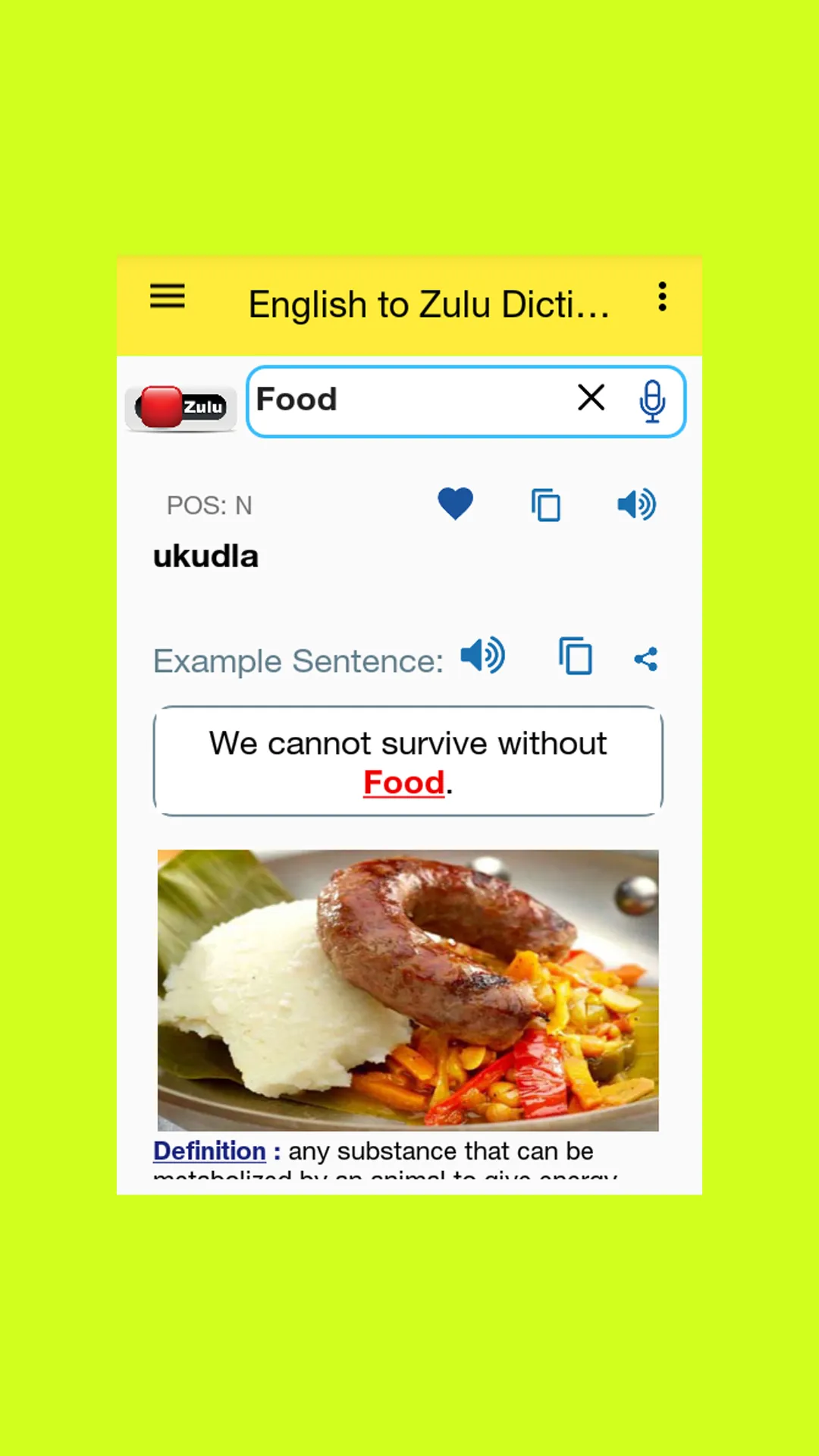 English to Zulu Dictionary | Indus Appstore | Screenshot