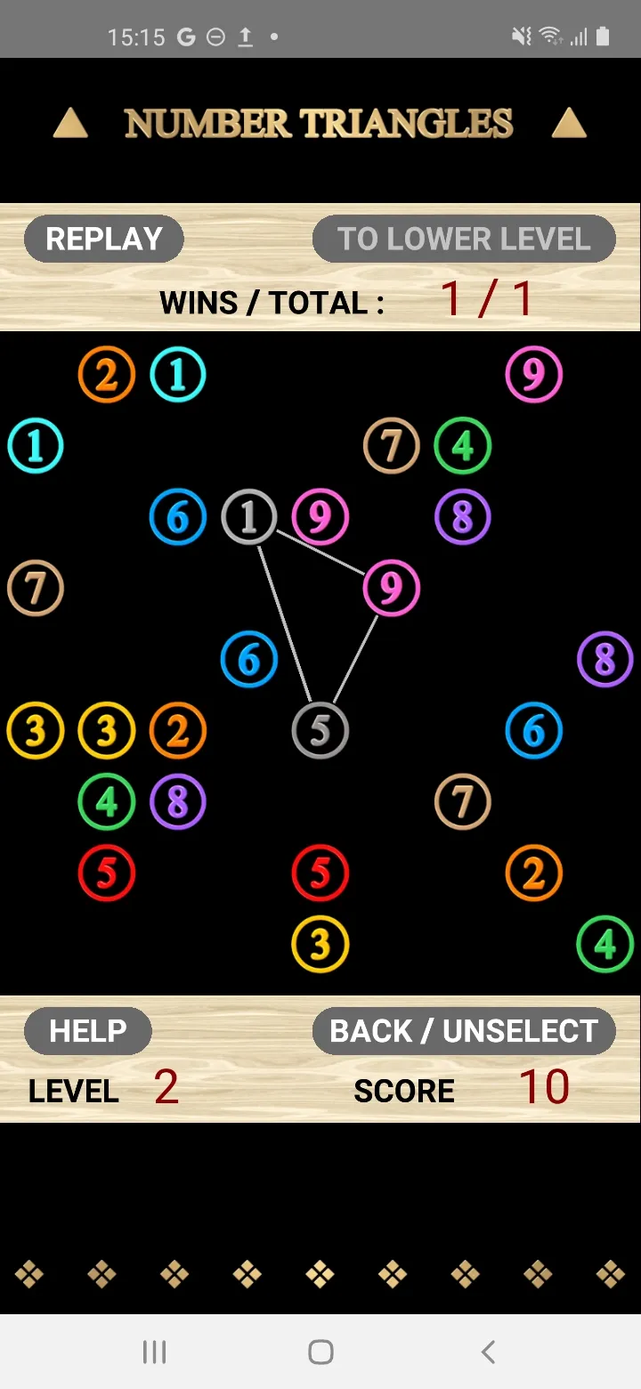 Number Triangle: Make 15 | Indus Appstore | Screenshot