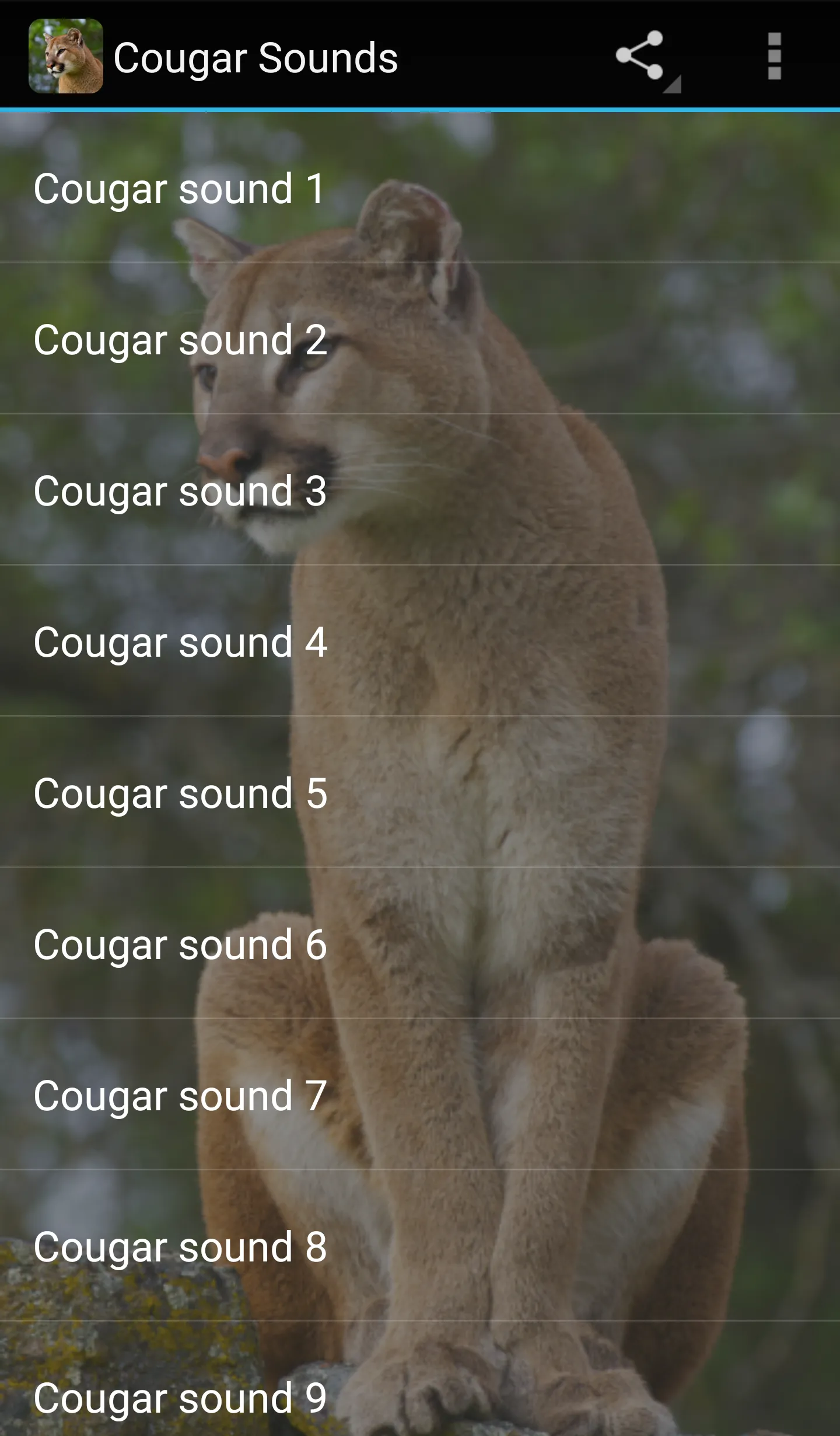 Cougar Sounds | Indus Appstore | Screenshot