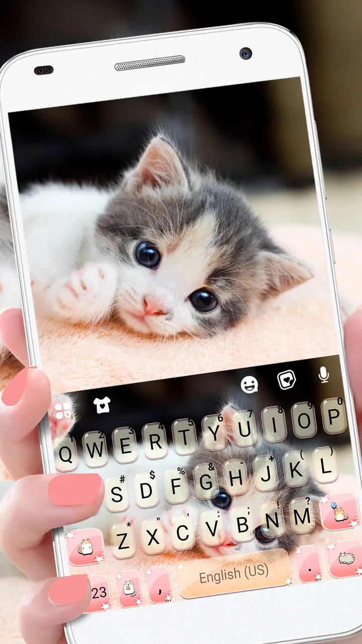 Cute Kitty 2 Keyboard Backgrou | Indus Appstore | Screenshot