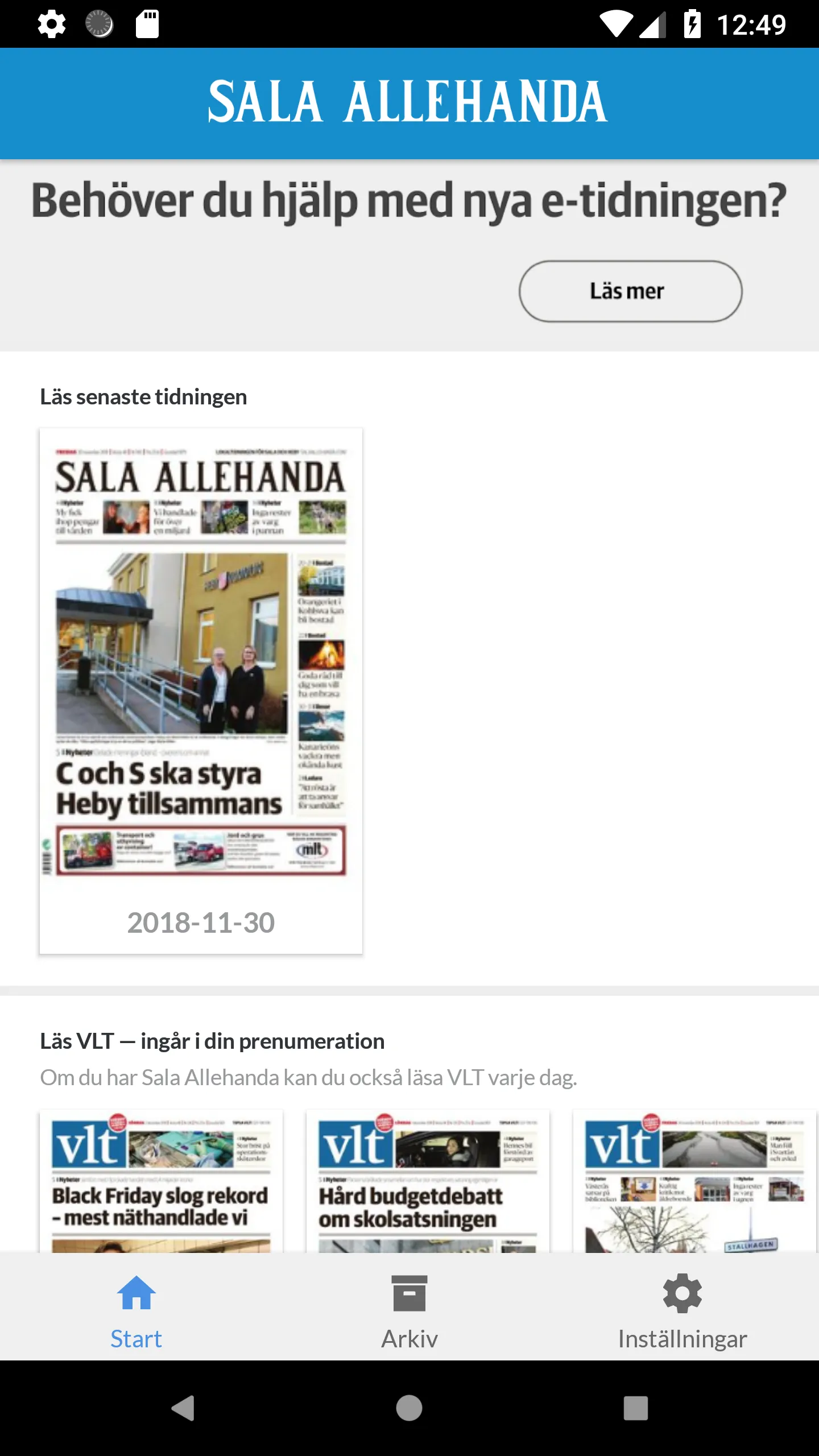 Sala Allehanda e-tidning | Indus Appstore | Screenshot